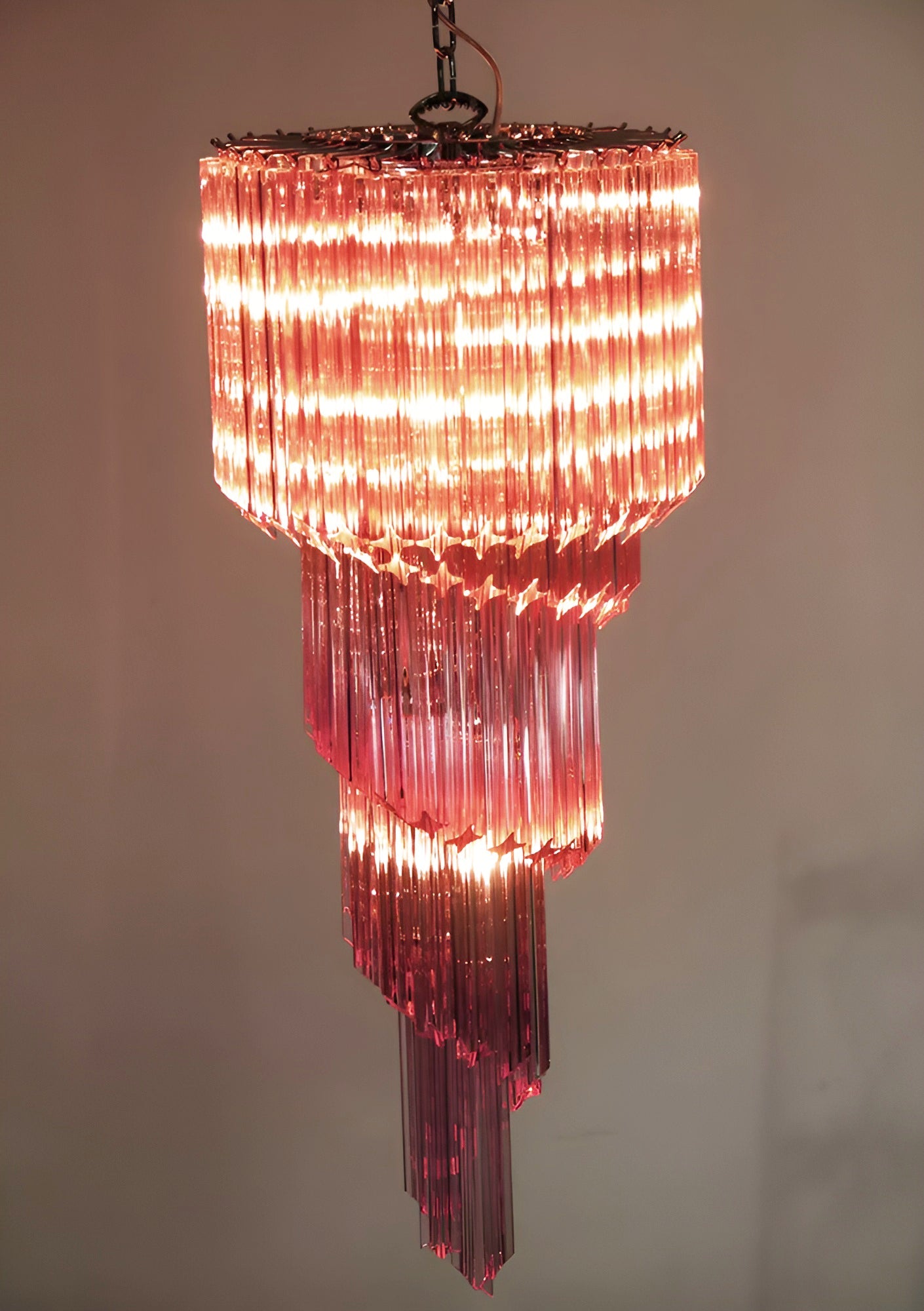 Murano Spiral Prism Glass Chandelier