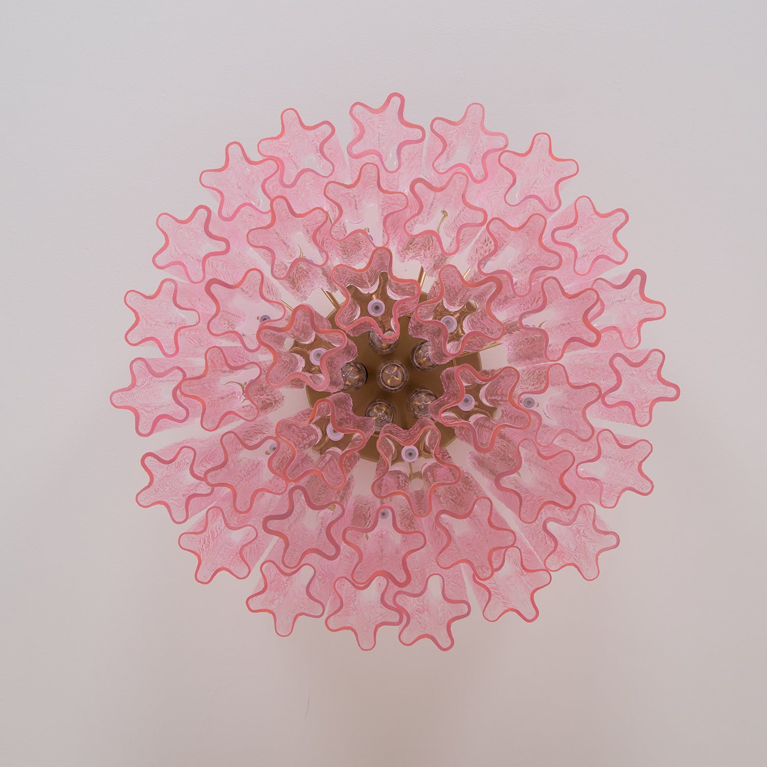 Murano Pink Glass Ceiling Light