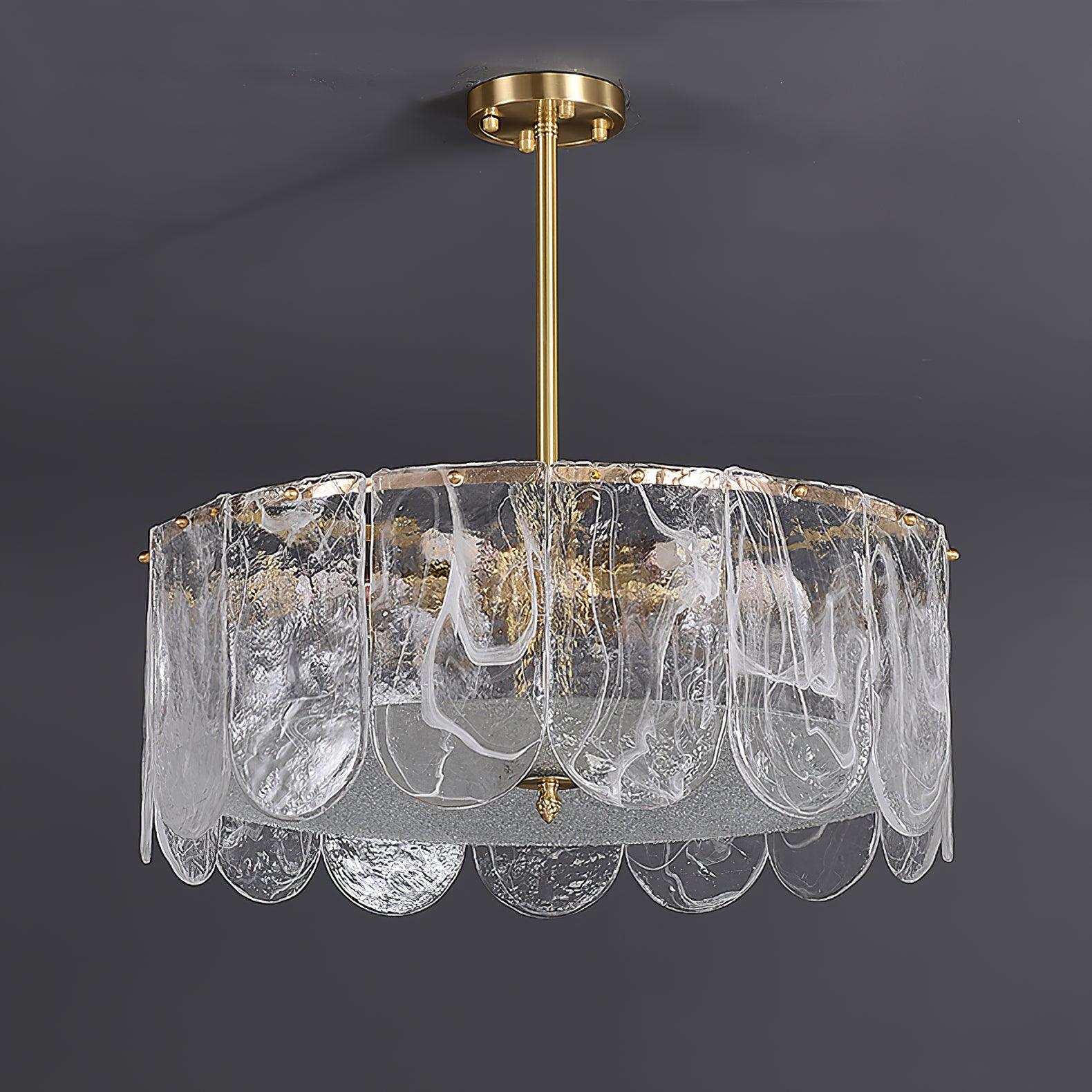 Traditional Classic Metal Glass Chandelier