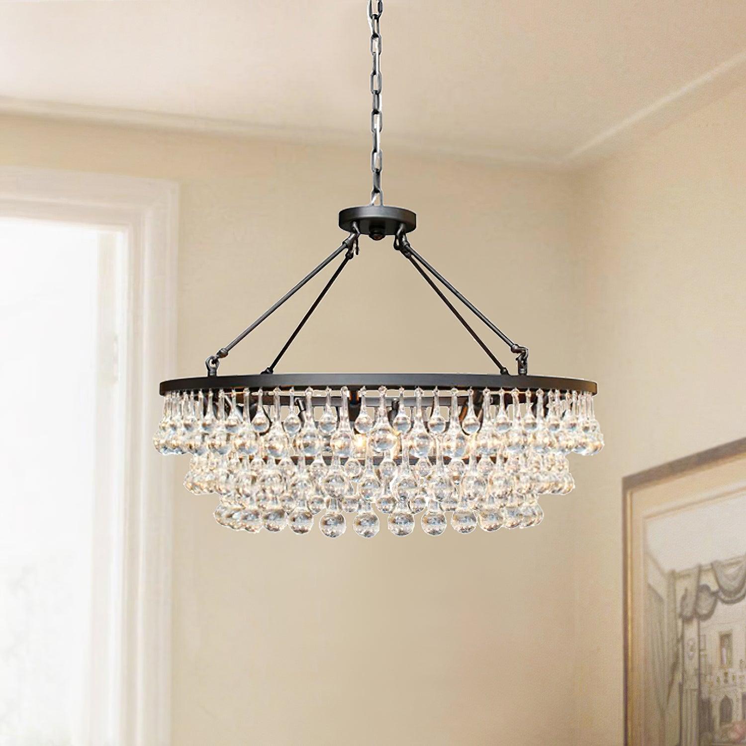 Unique Tiered Crystal Chandelier