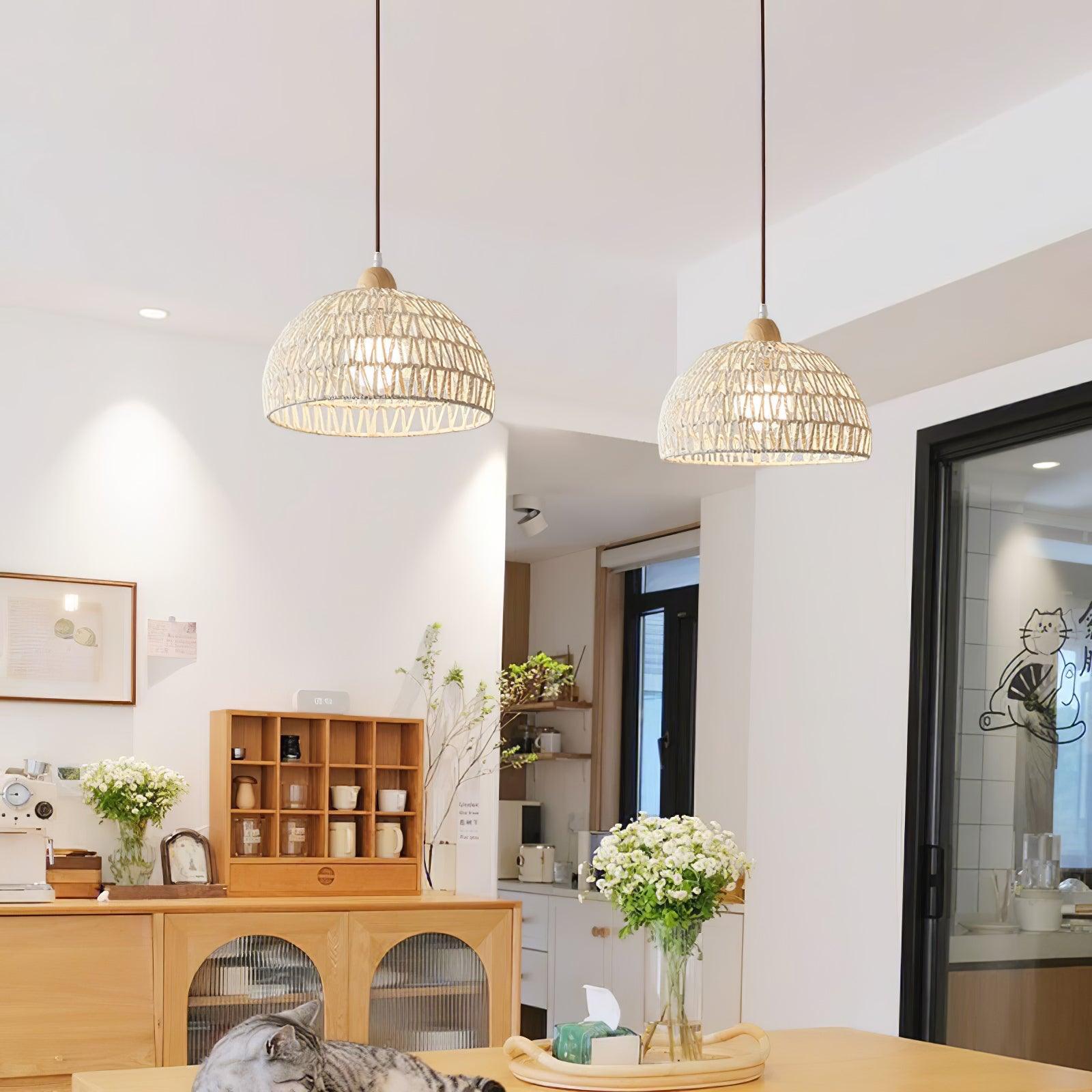 Rattan Arch Pendant Lamp