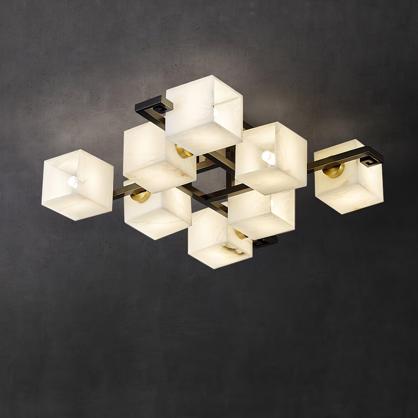 Cubist Alabaster Cluster Ceiling Lamp