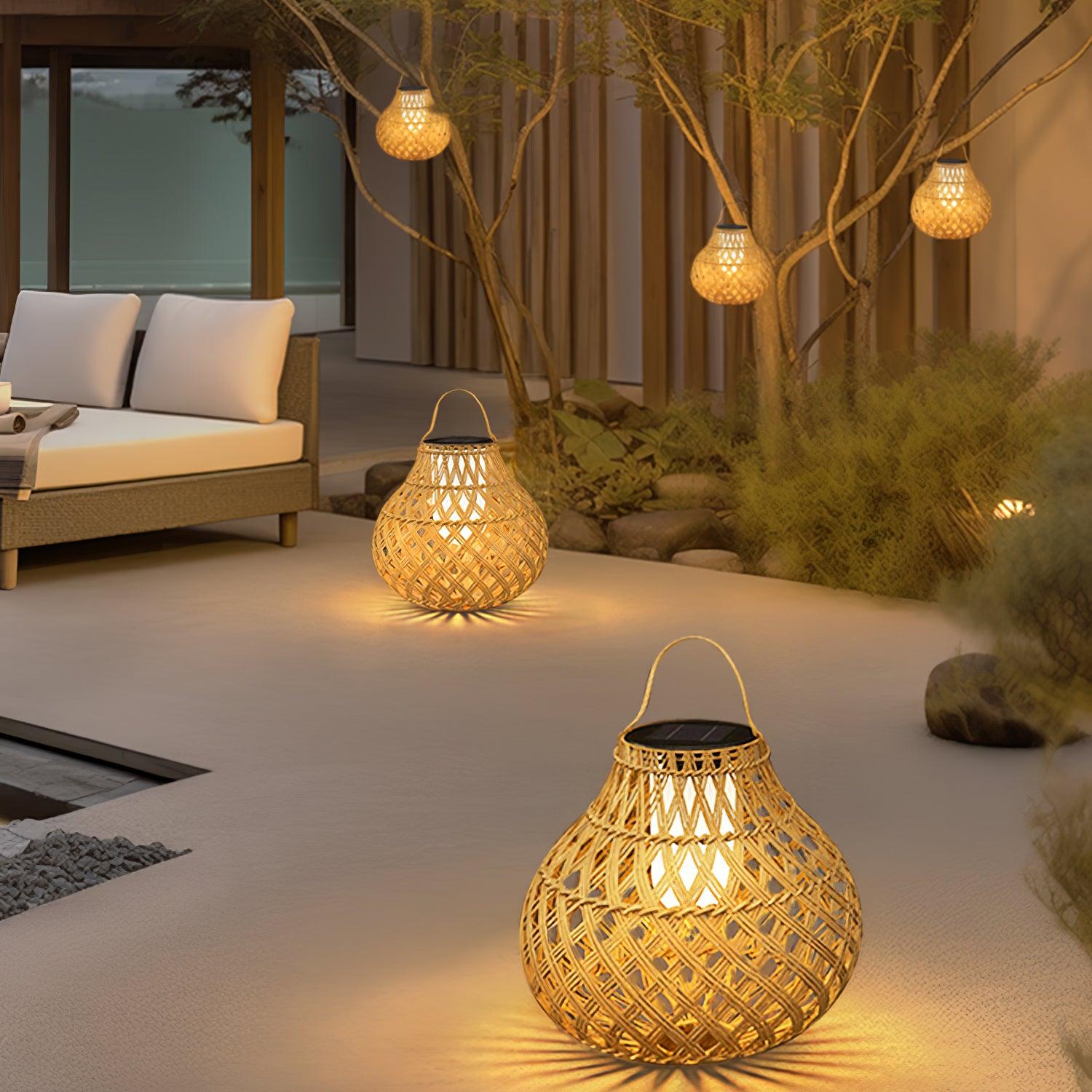 Woven Sphere Lantern Outdoor Lamp