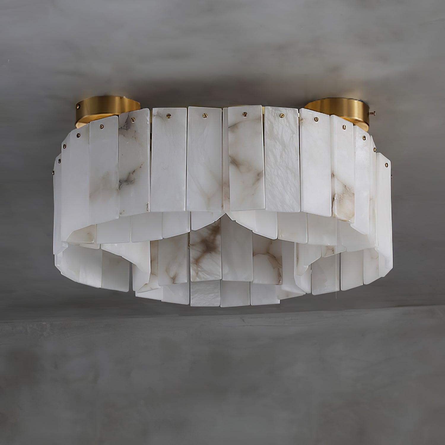 Luxe Alabaster Brass Ceiling Lamp