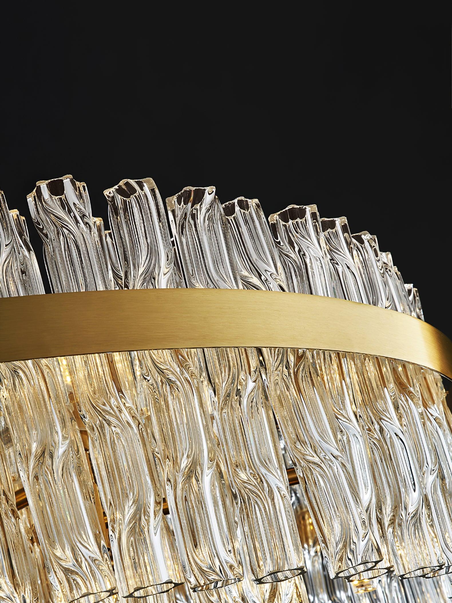 Gold & Clear Rod Chandelier