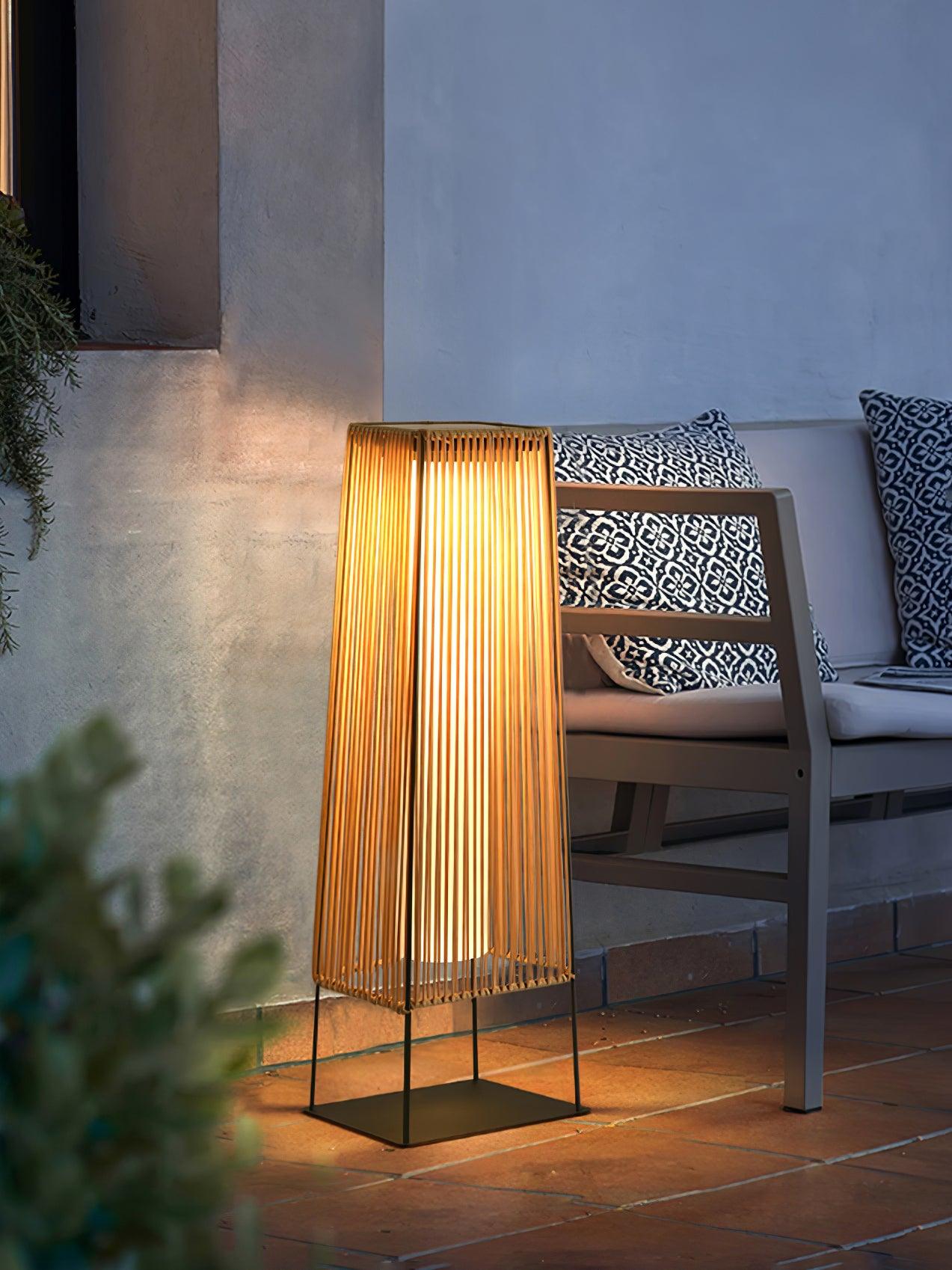 Plastic Rattan Outdoor Post Light