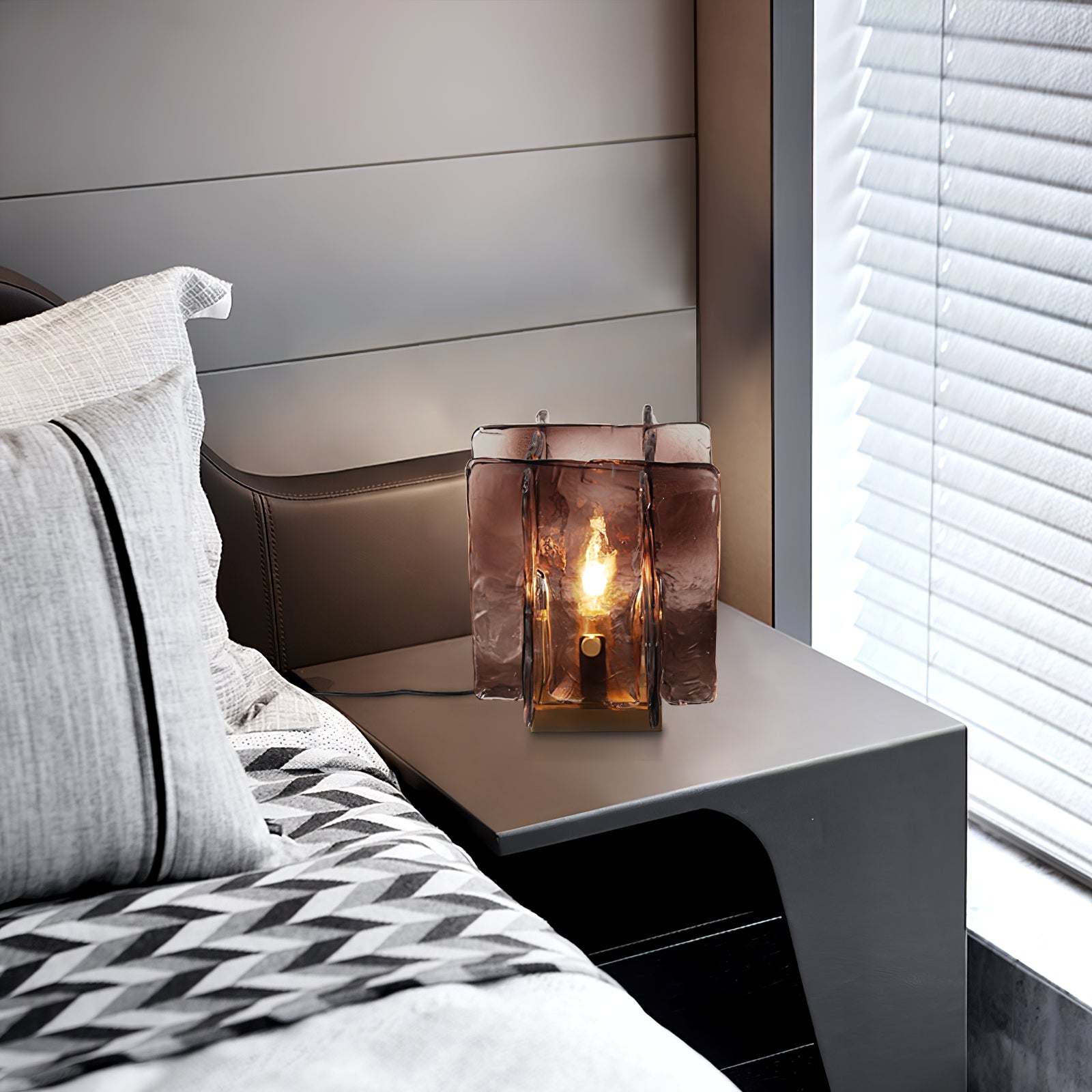 Amber Building Block Table Lamp