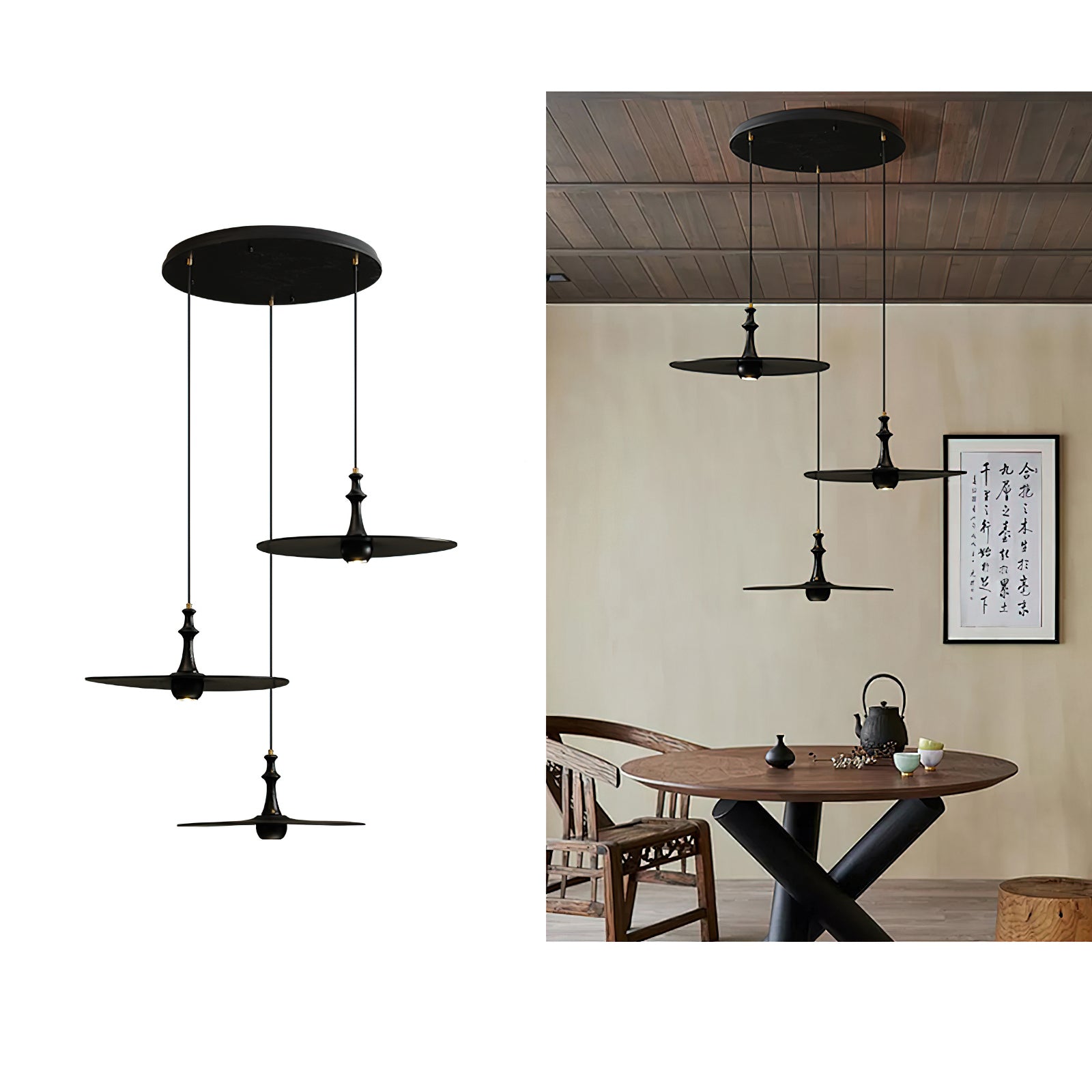 Spindle Disc Pendant Lamp