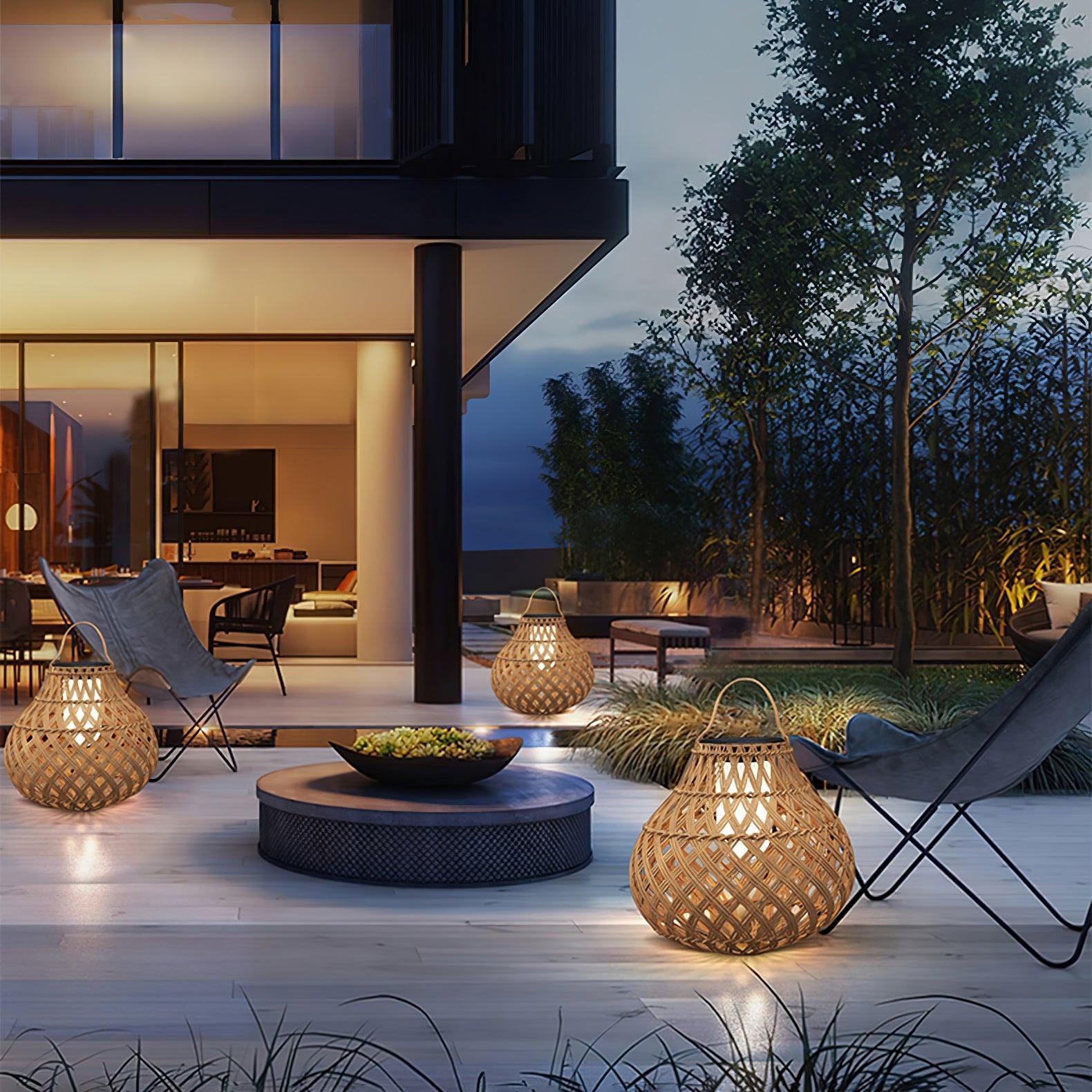 Woven Sphere Lantern Outdoor Lamp