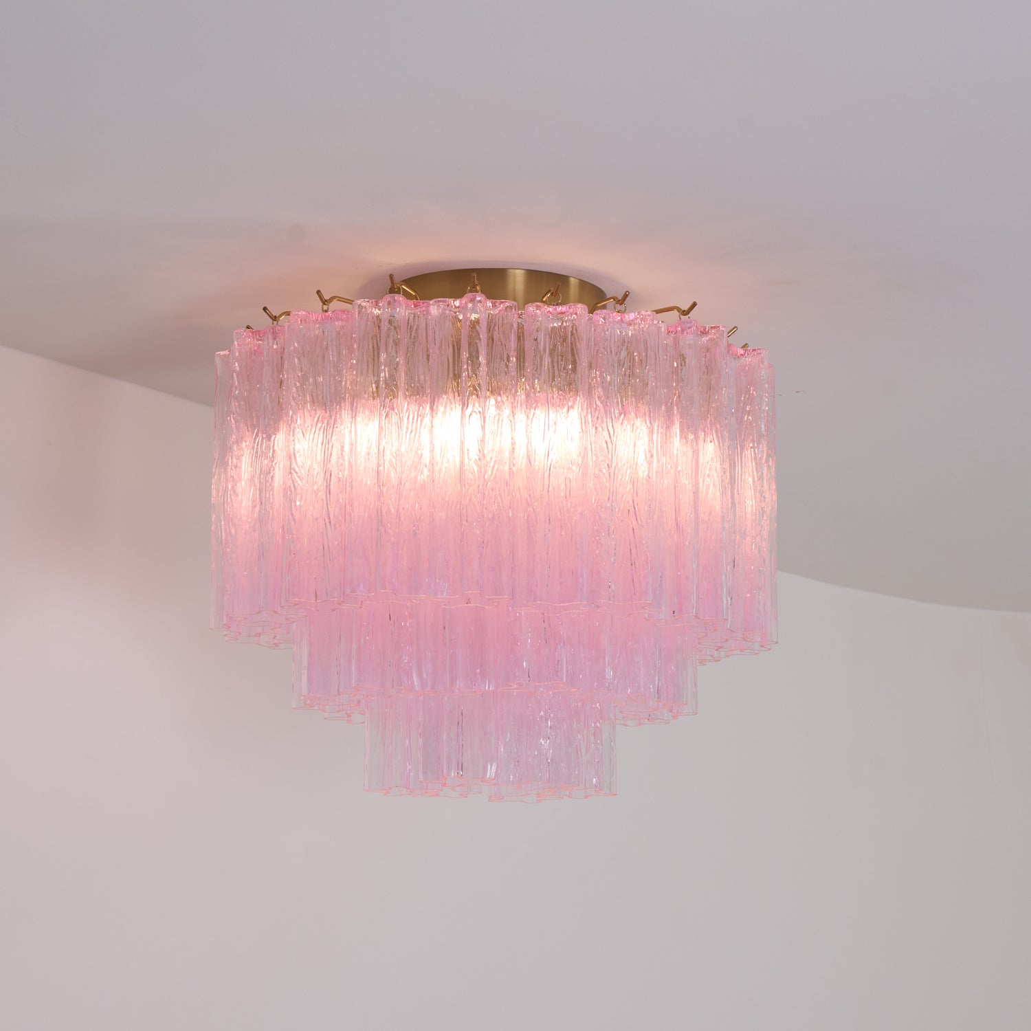 Murano Pink Glass Ceiling Light