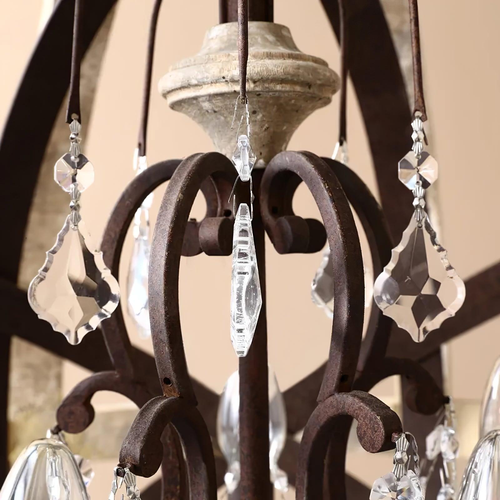 Retro Globe Weathered Chandelier