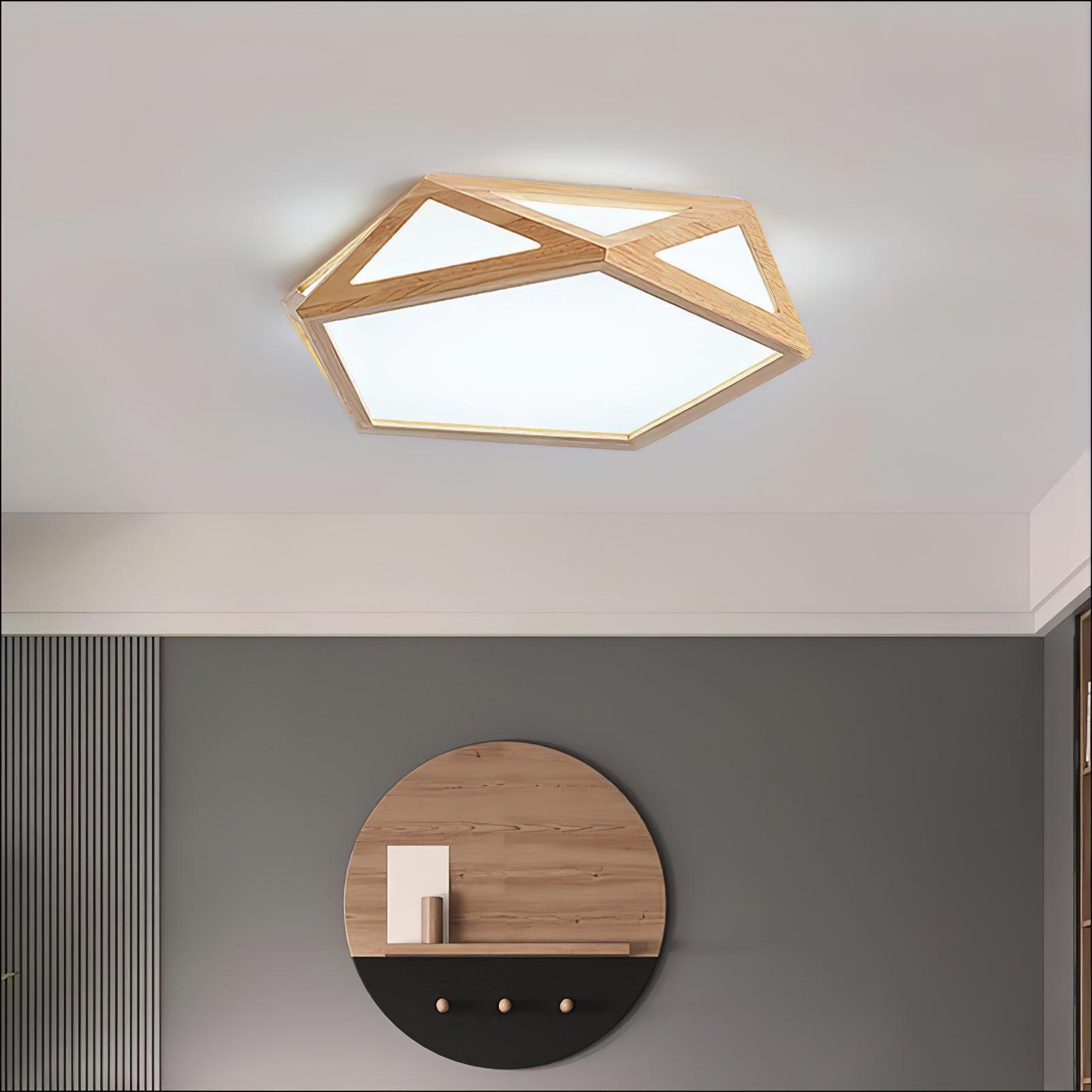 Diamond Wooden Ceiling Lamp