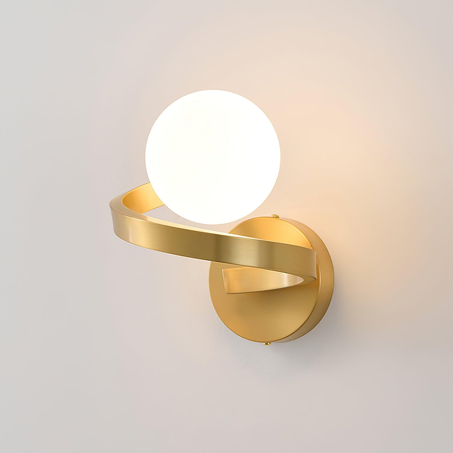 Curved Brass Wall Lamp