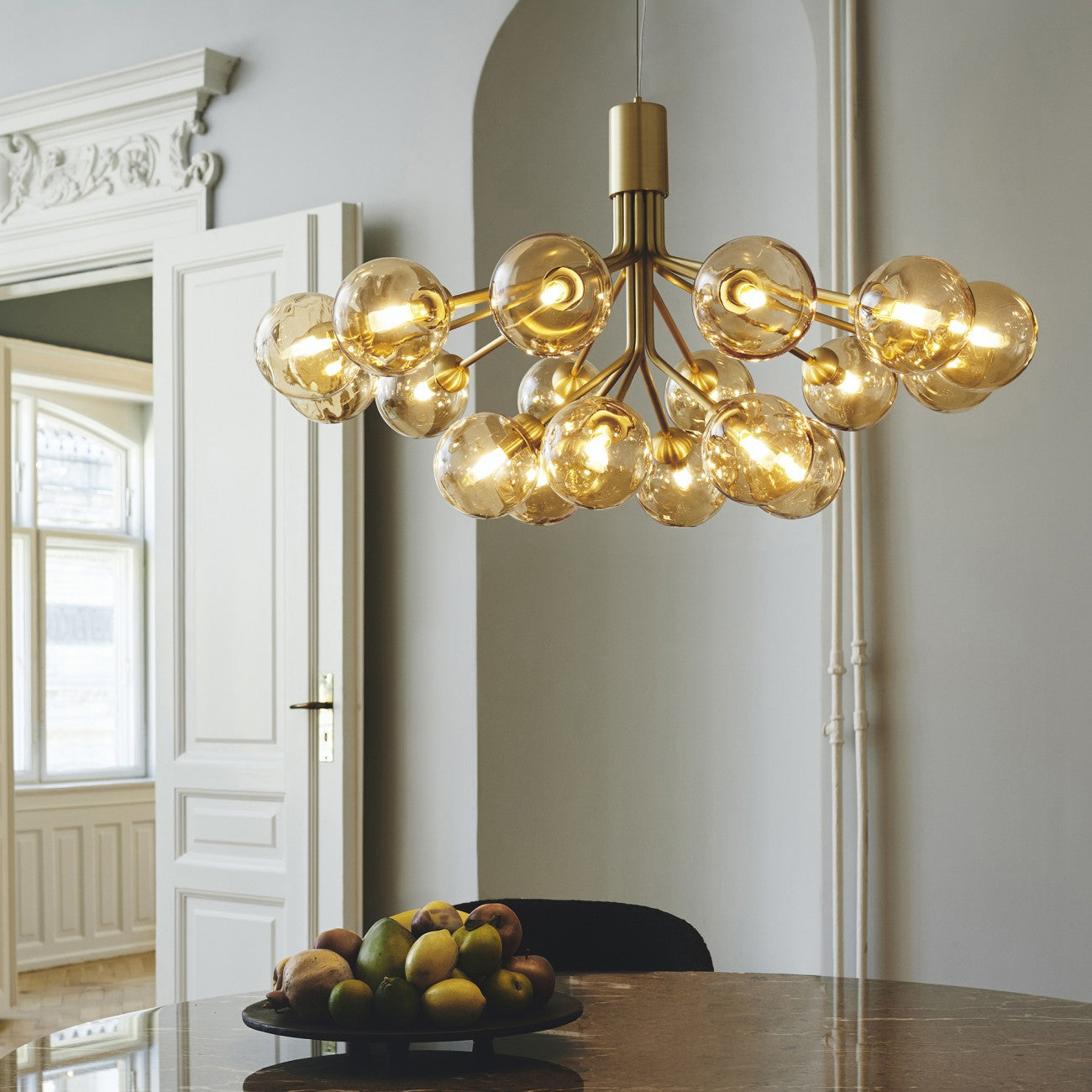 Glass Sphere Cluster Chandelier