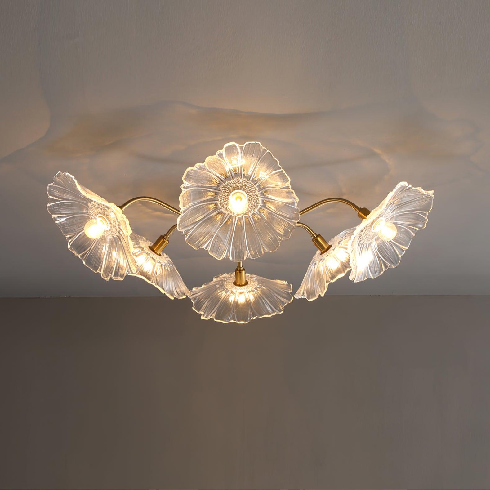 Lotus Leaf Glass Ceiling Lamp