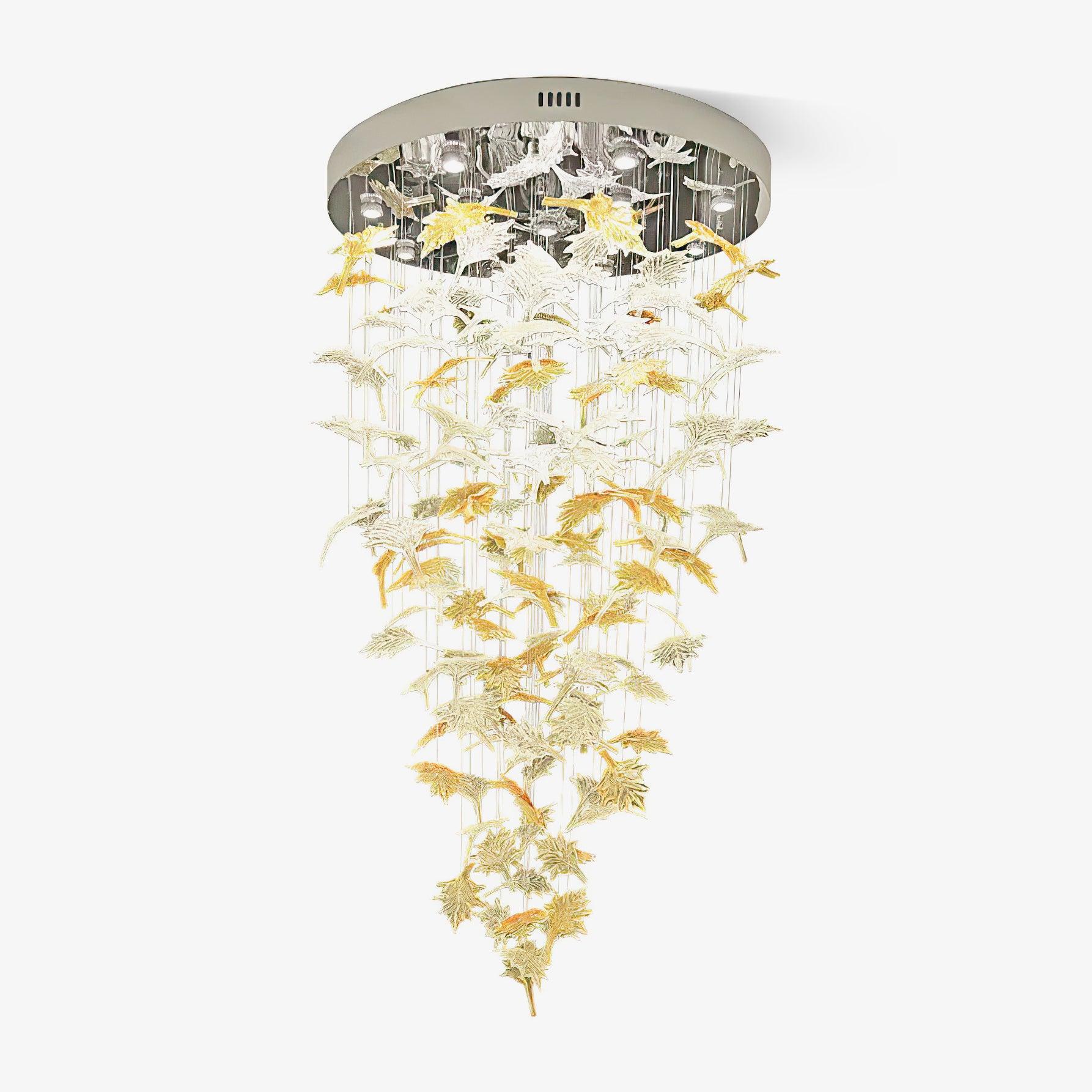 Multicolor Crystal Maple Leaf Chandelier