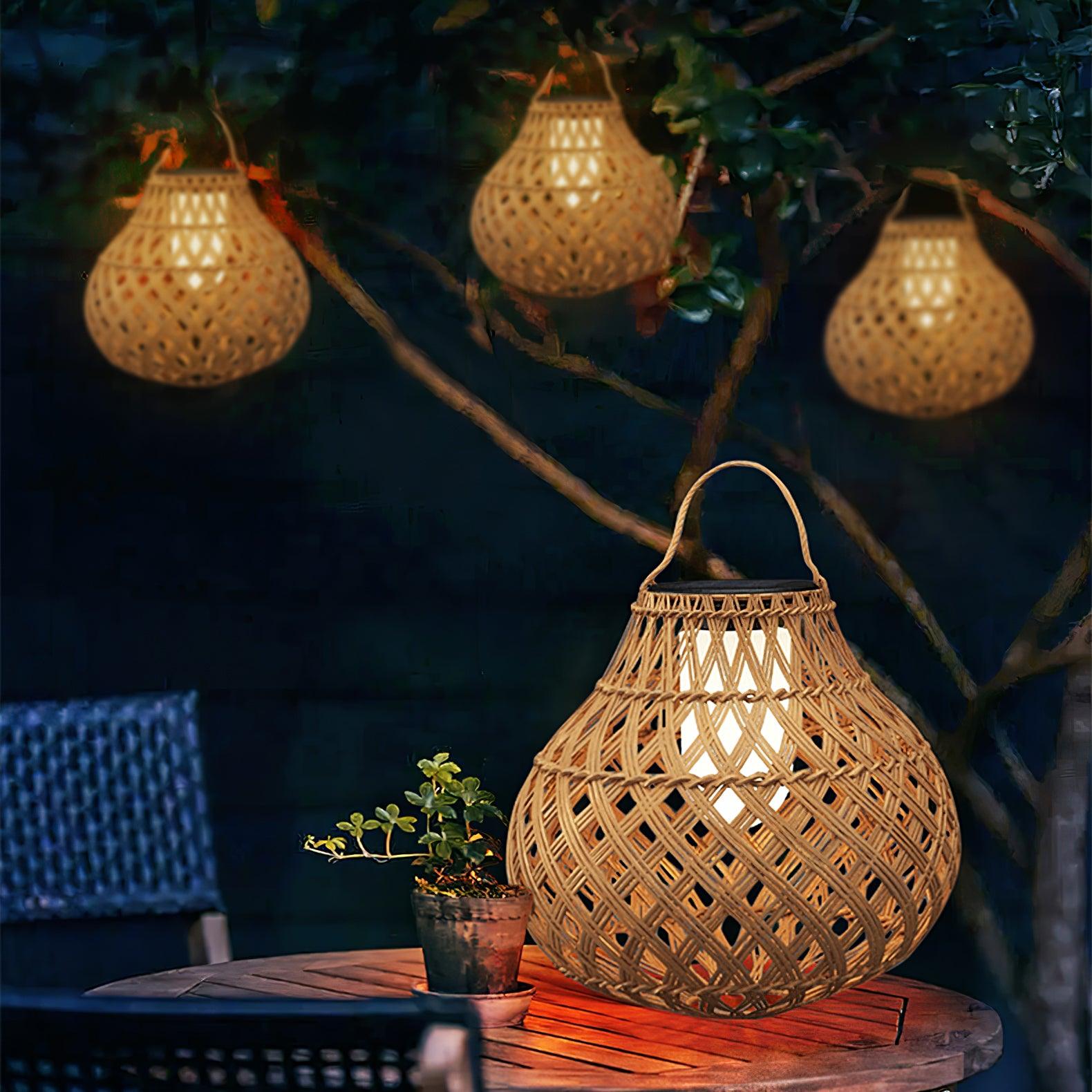 Woven Sphere Lantern Outdoor Lamp