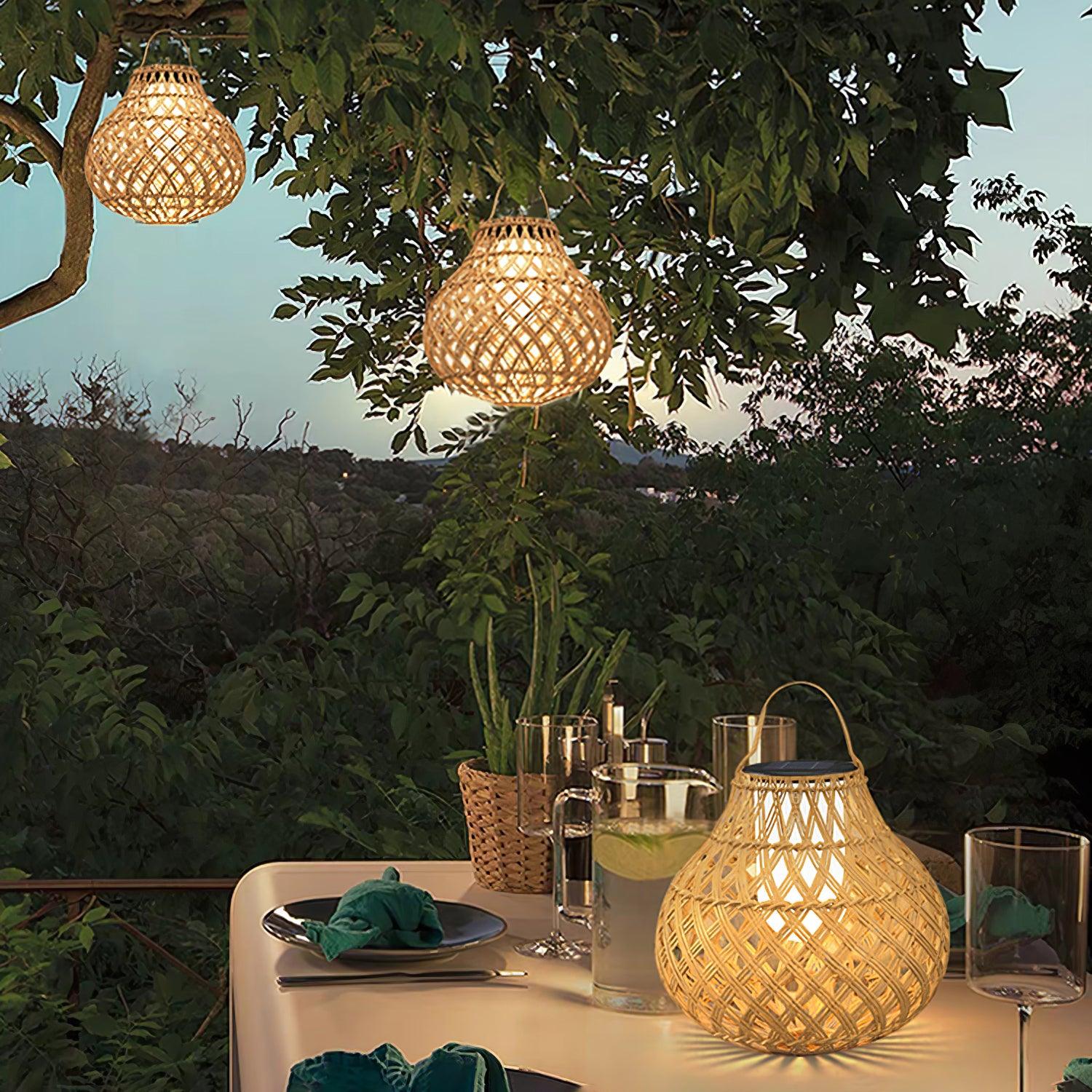 Woven Sphere Lantern Outdoor Lamp