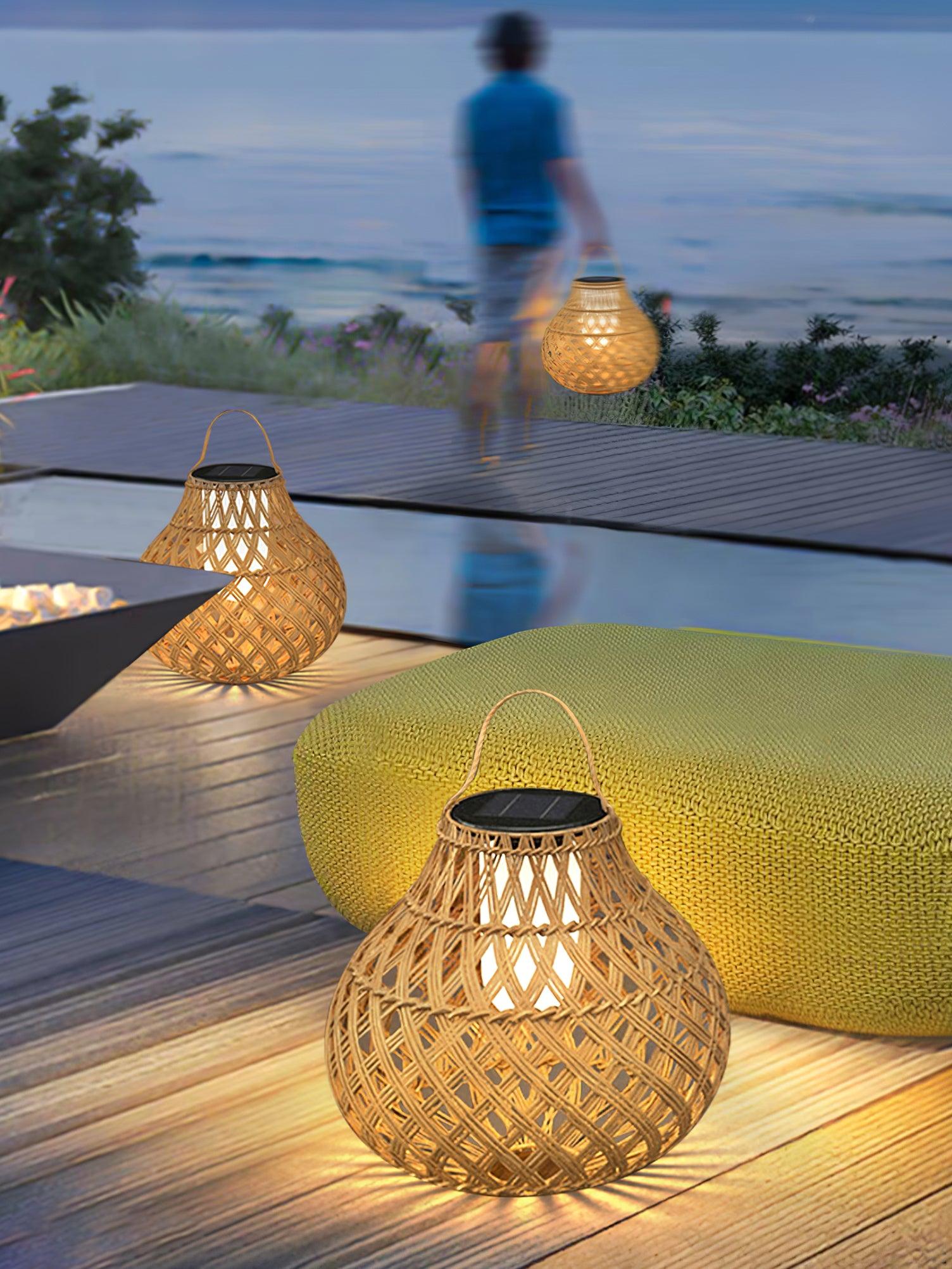 Woven Sphere Lantern Outdoor Lamp