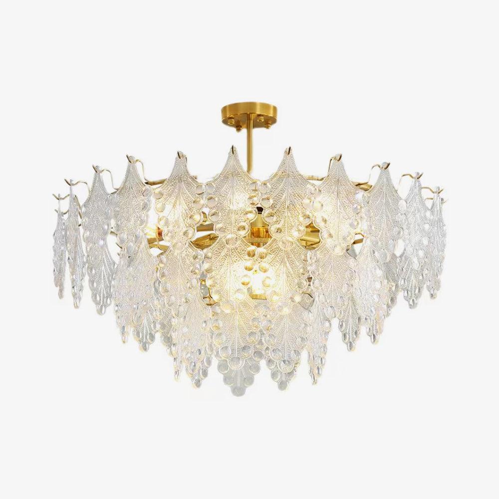 Tiered Carved Glass Chandelier