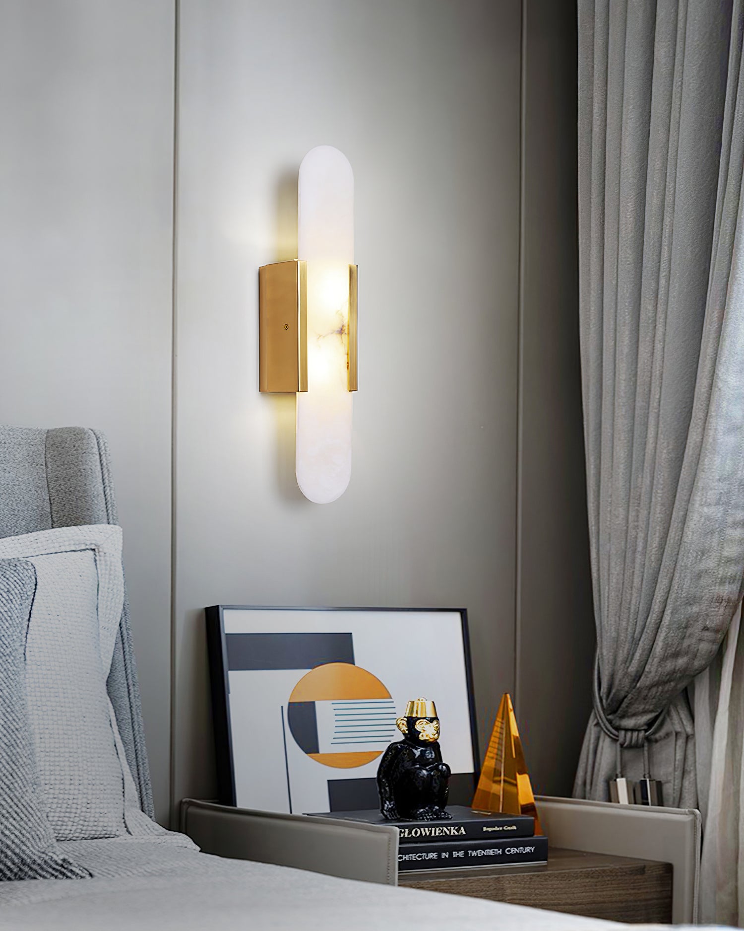 Melange Elongated Alabaster Wall Lamp