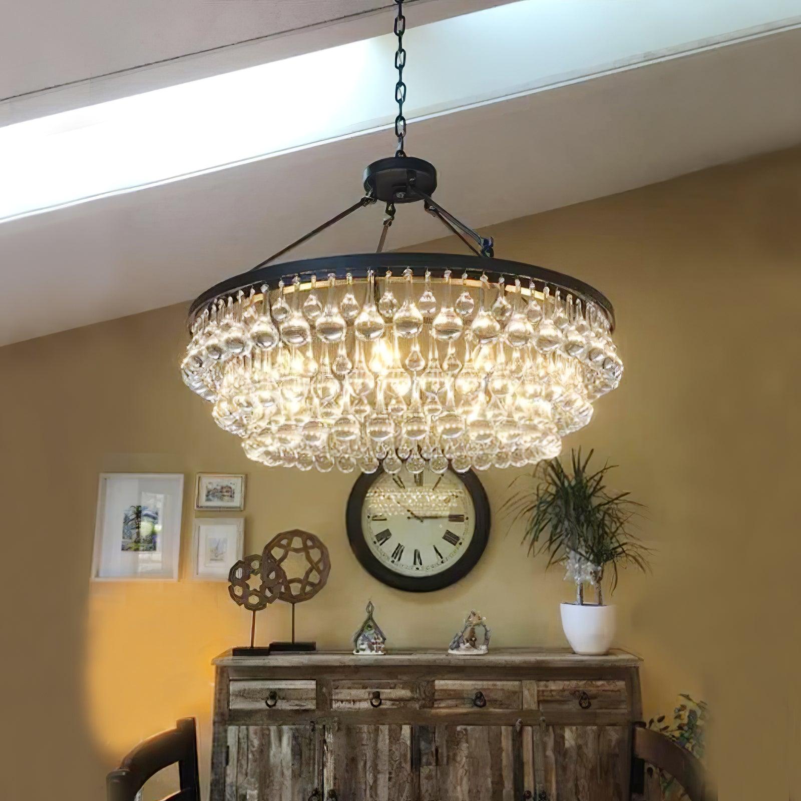 Unique Tiered Crystal Chandelier