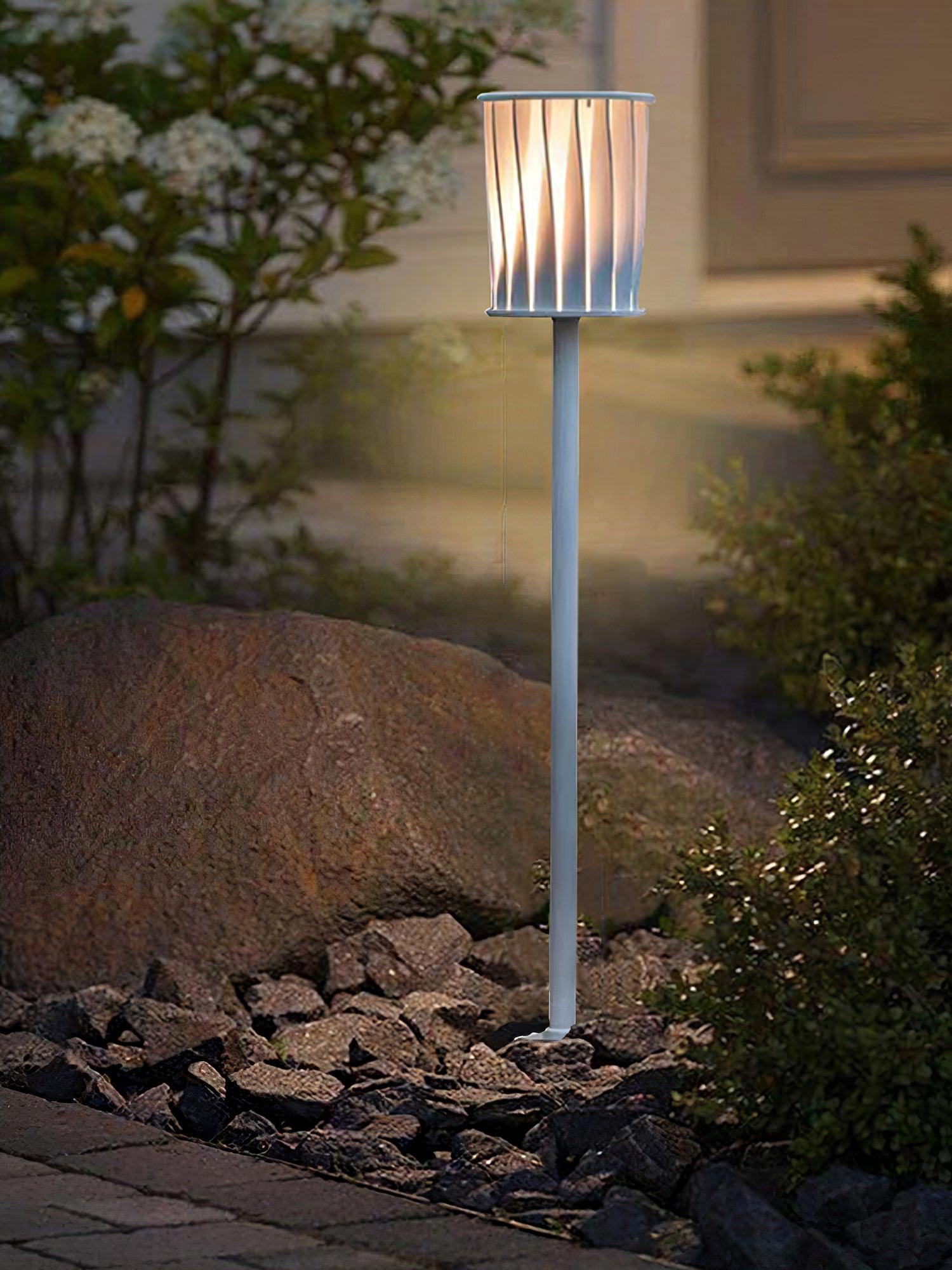 White Column Outdoor Light