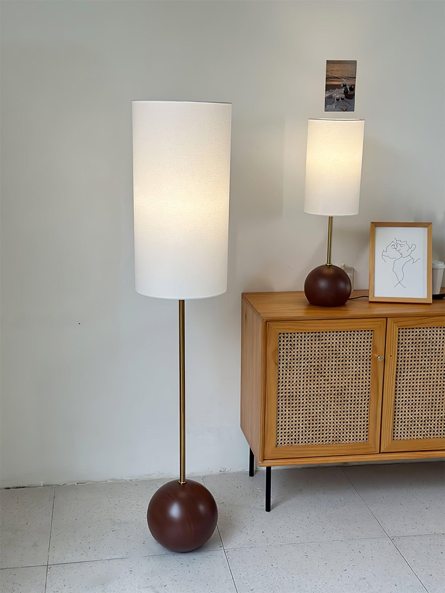 Orbis Wooden Sphere Floor Lamp