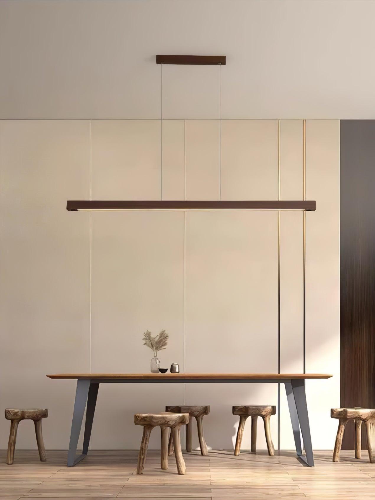 Linear Wooden Pendant Light