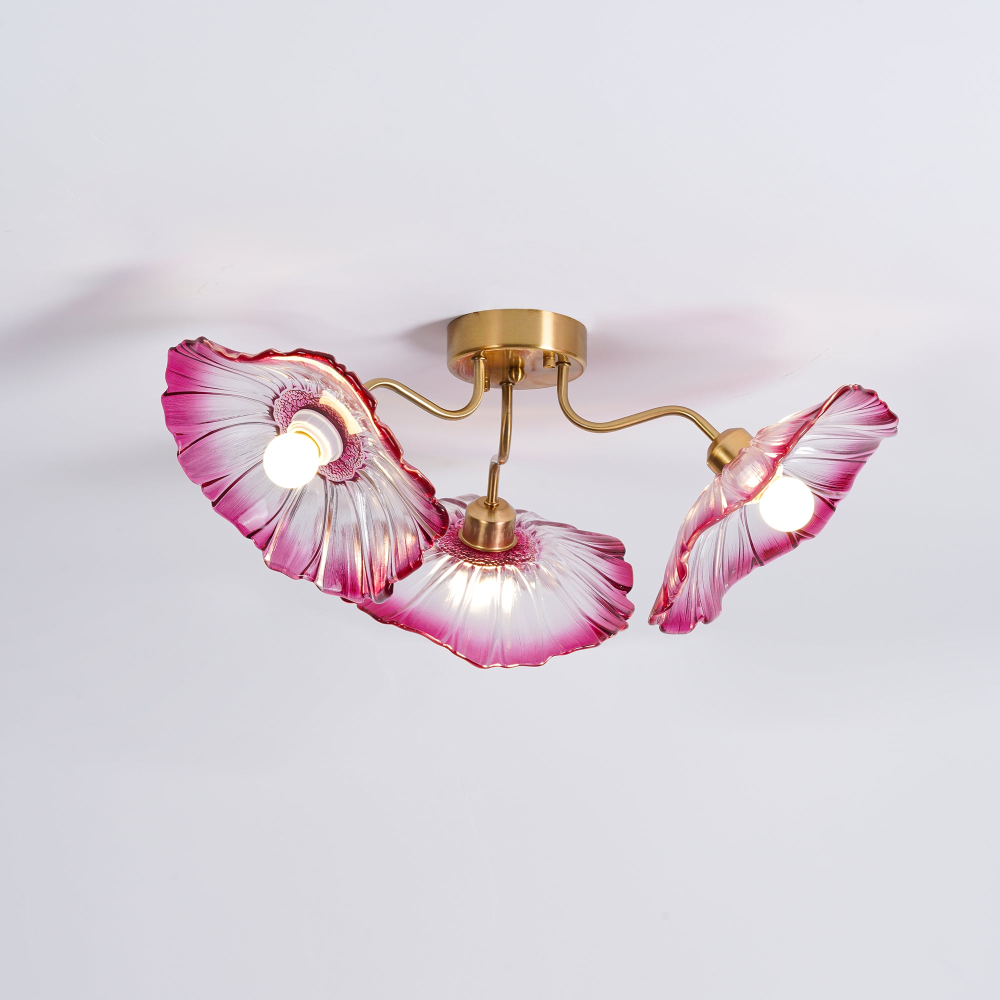 Lotus Leaf Glass Ceiling Lamp