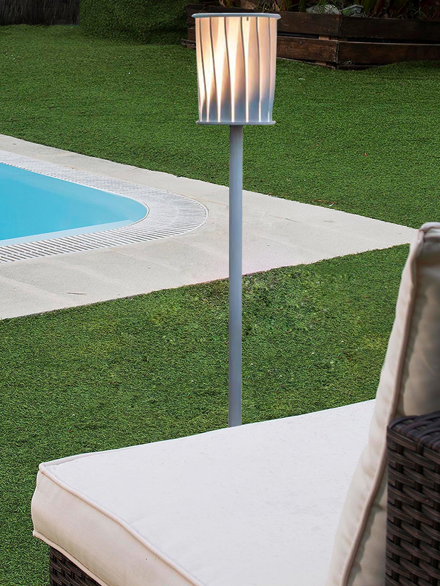 White Column Outdoor Light