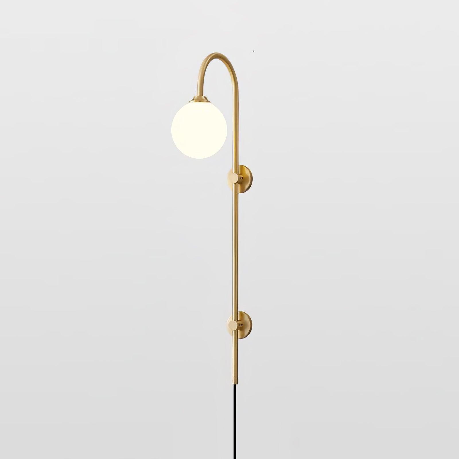 Globe Brass Plug-in Wall Sconce