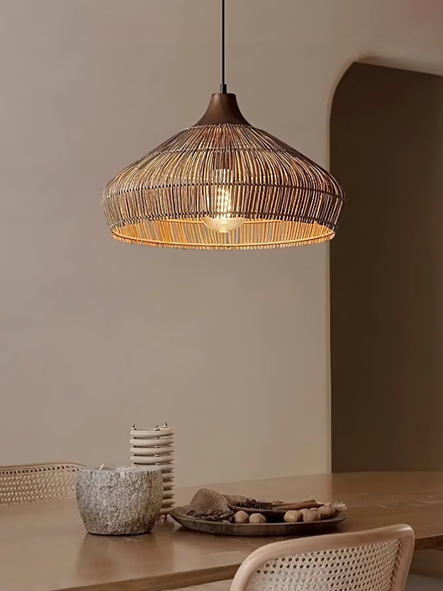 Wicker Rattan Pendant Light