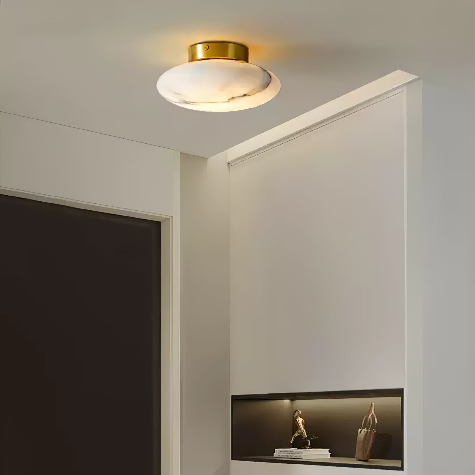 Alabaster Oval Ceiling Lamp