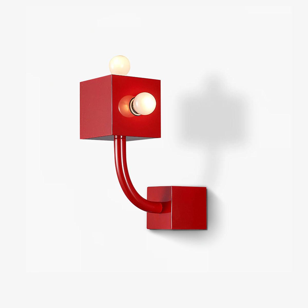 Red Cube Wall Lamp