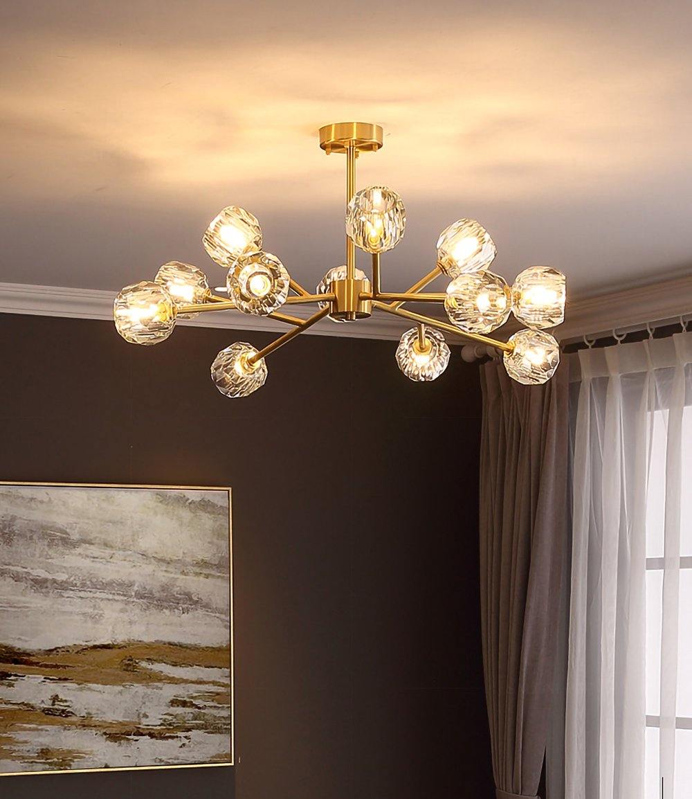 Crystal Ball Round Cluster Chandelier