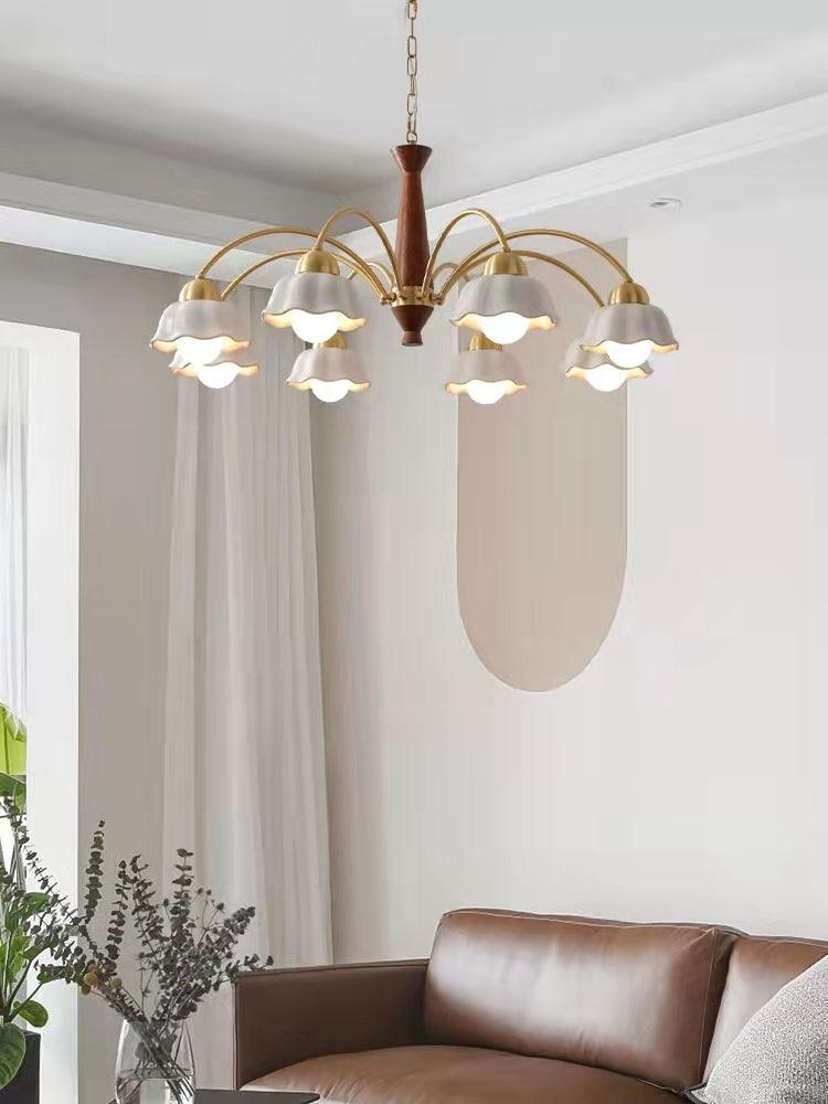 Swedish Modern Brass Chandelier