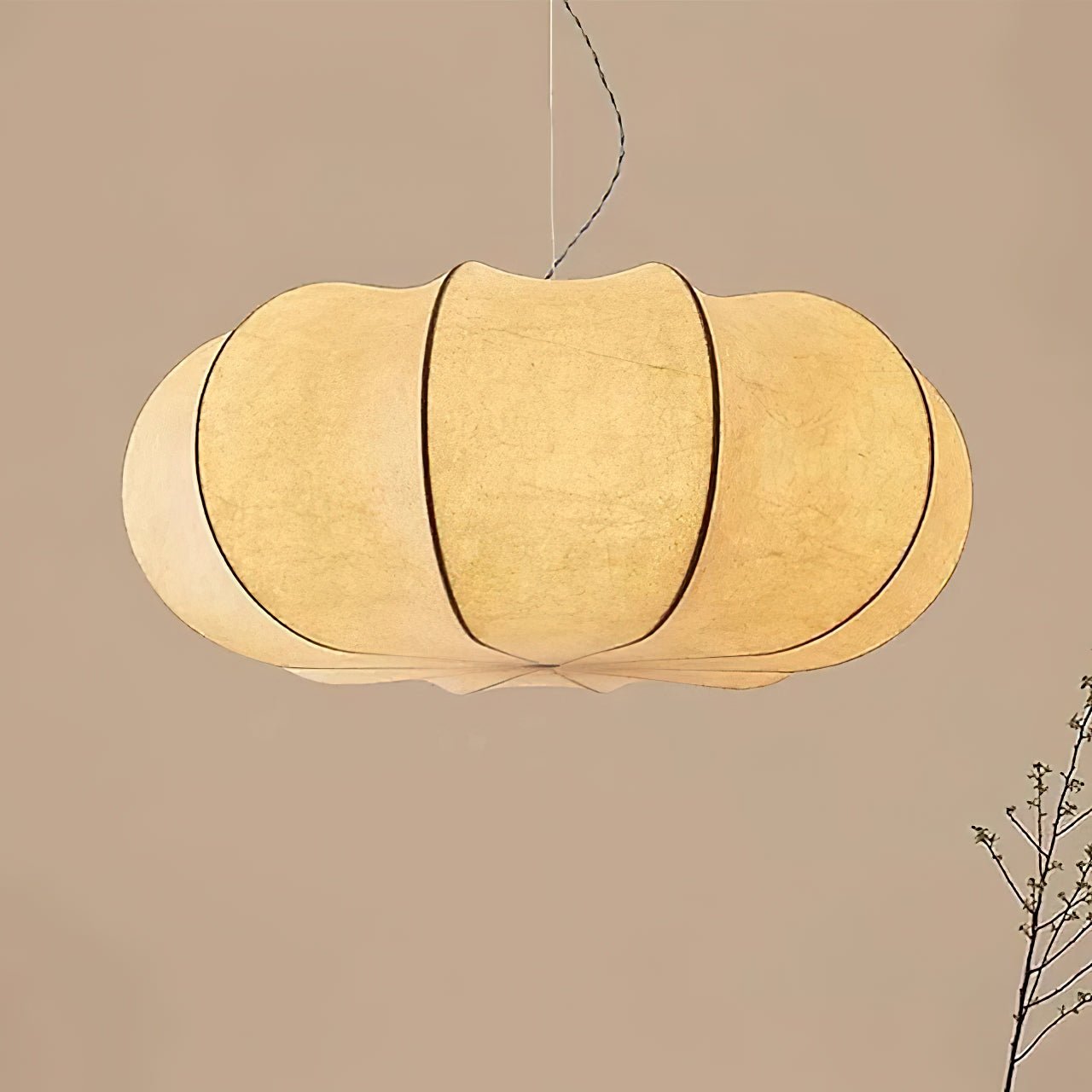 Oblate Silk Pendant Lamp