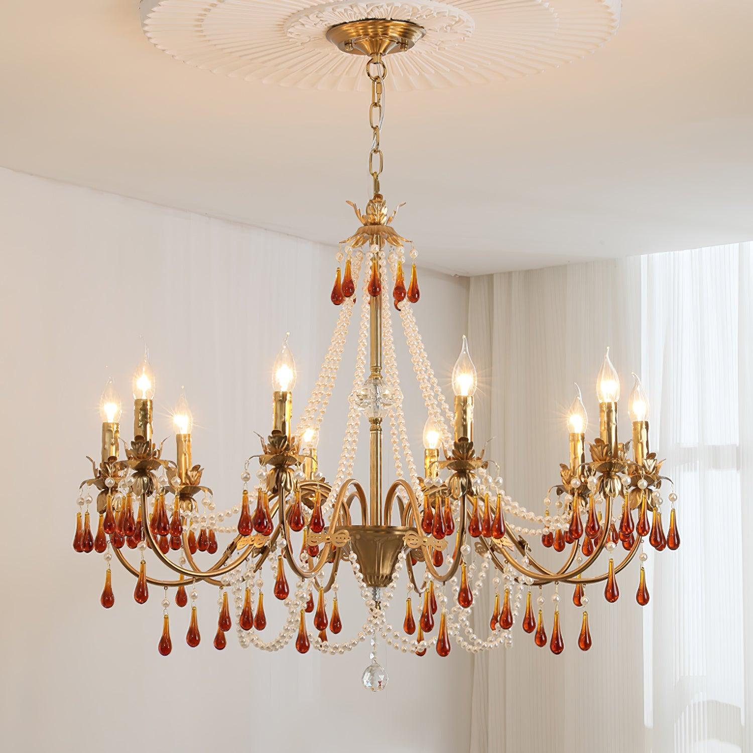 Aureate Amber Crystal Chandelier