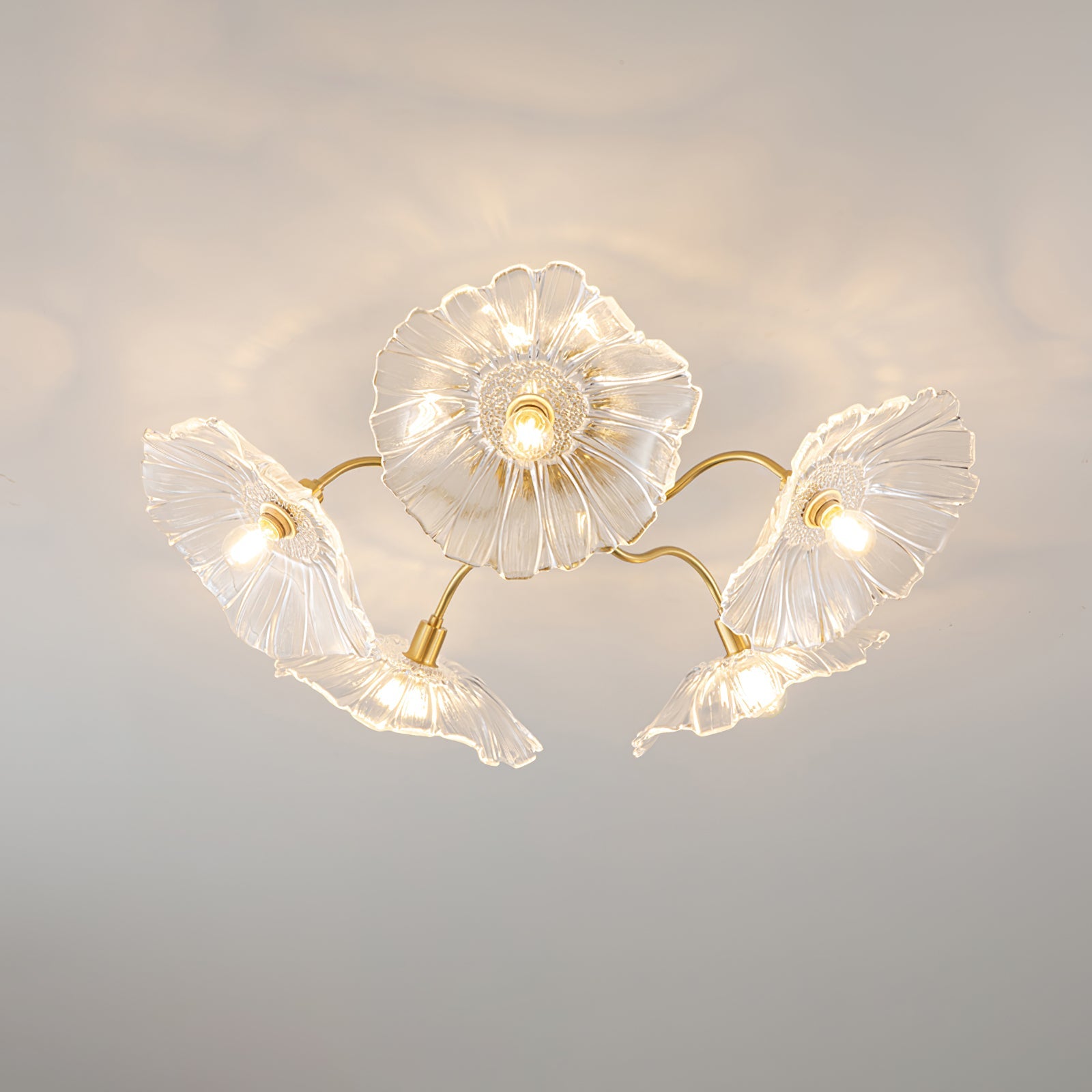 Lotus Leaf Glass Ceiling Lamp