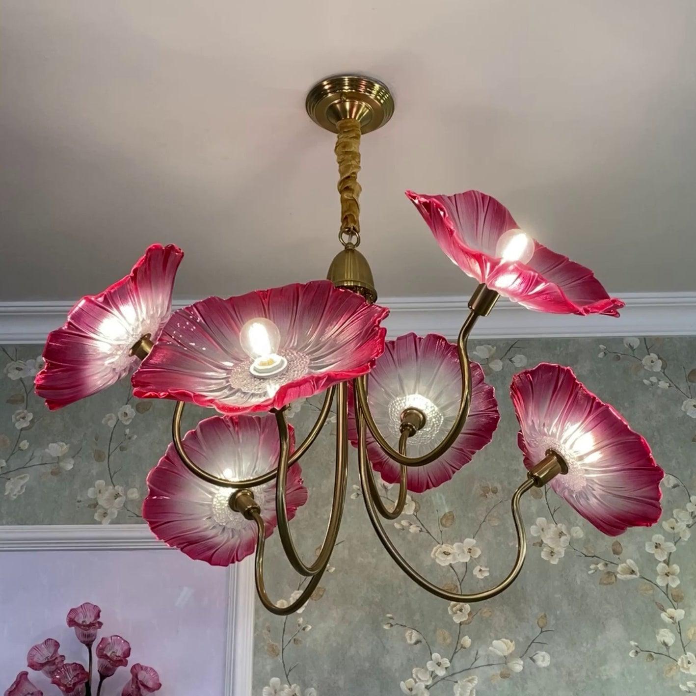 Lotus Leaf Glass Chandelier