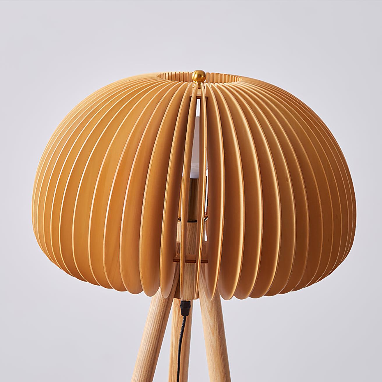 Wooden Pumpkin Floor Lamp