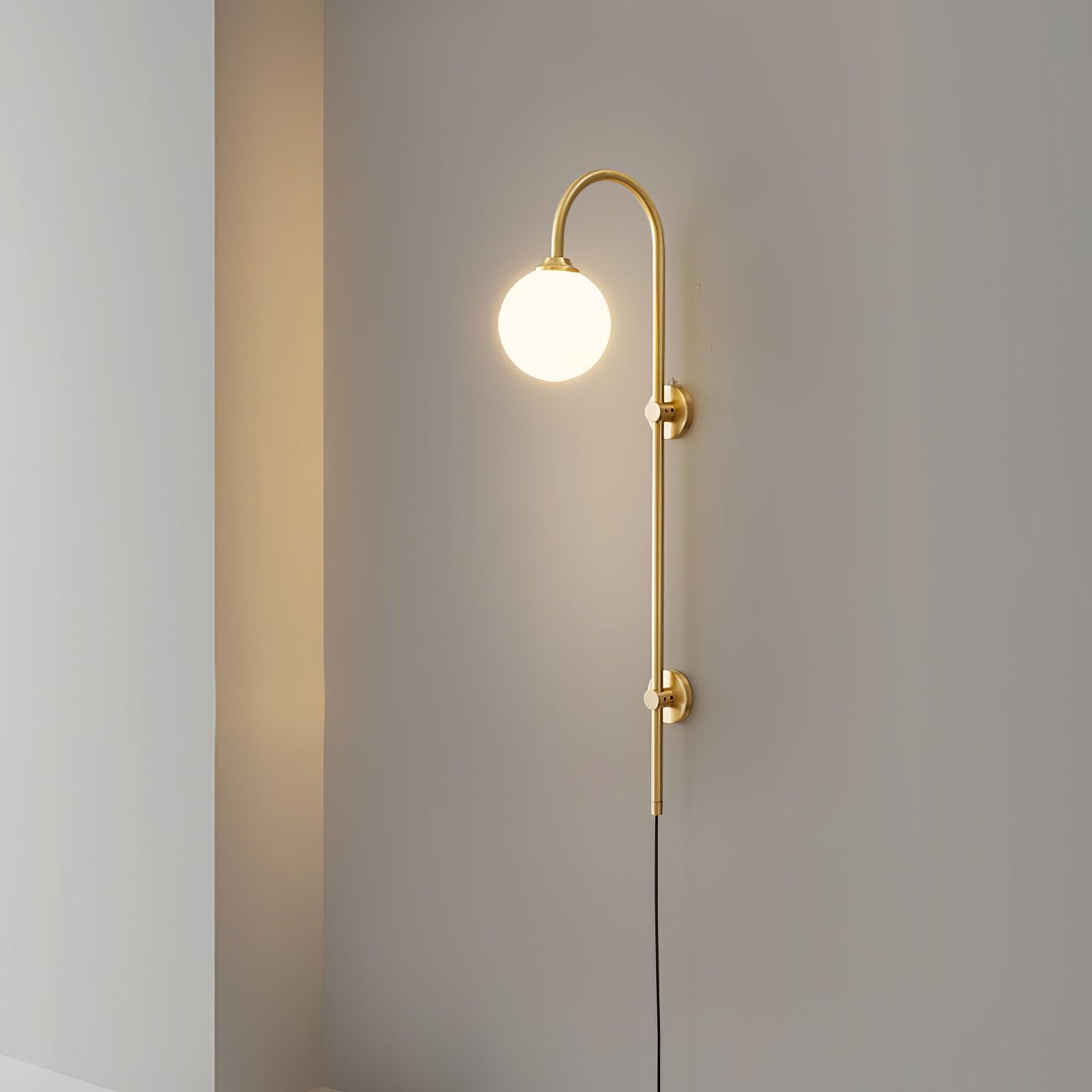 Globe Brass Plug-in Wall Sconce