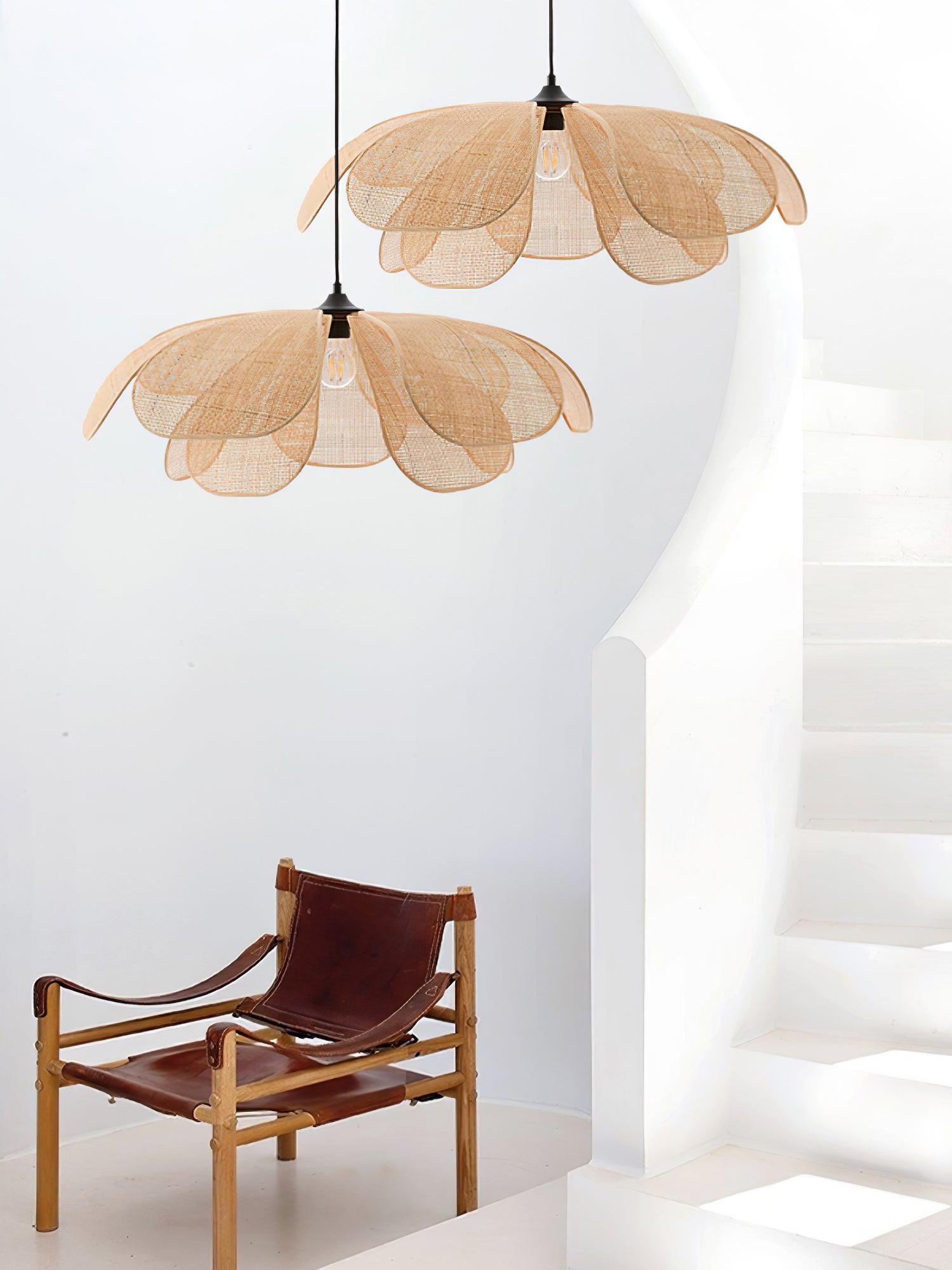 Rattan Petal Pendant Lamp