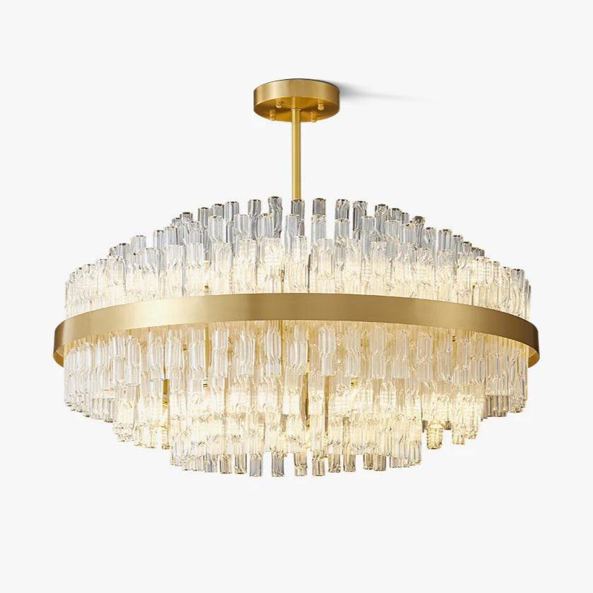 Gold & Clear Rod Chandelier