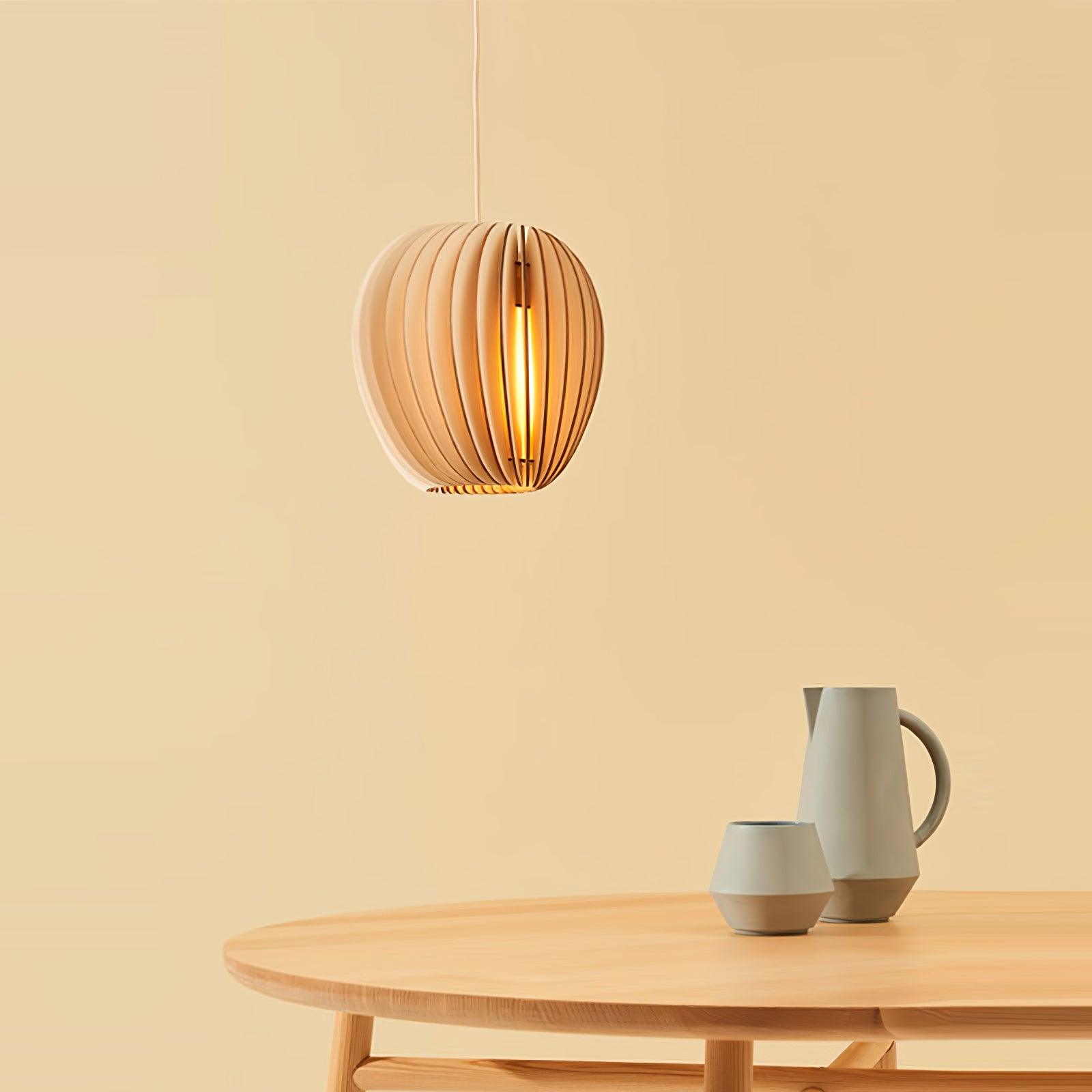 Wooden Orb Pendant Lamp