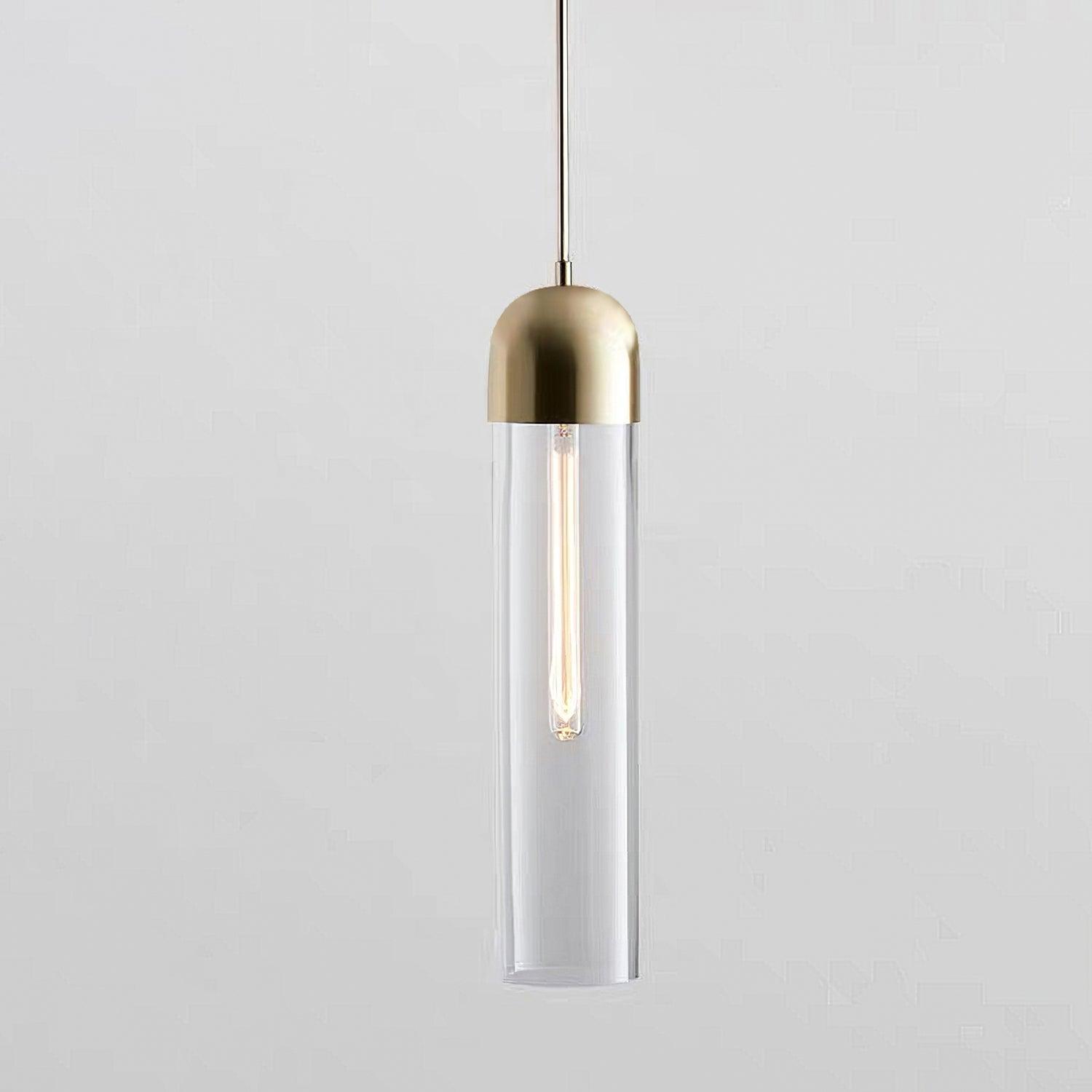 Glass Cylindrical Shape Pendant Light