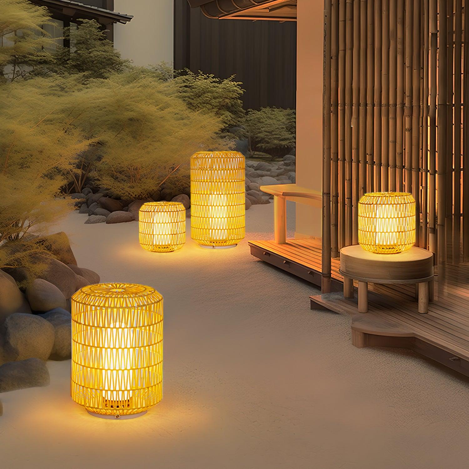 Woven Rattan Outdoor Lamp