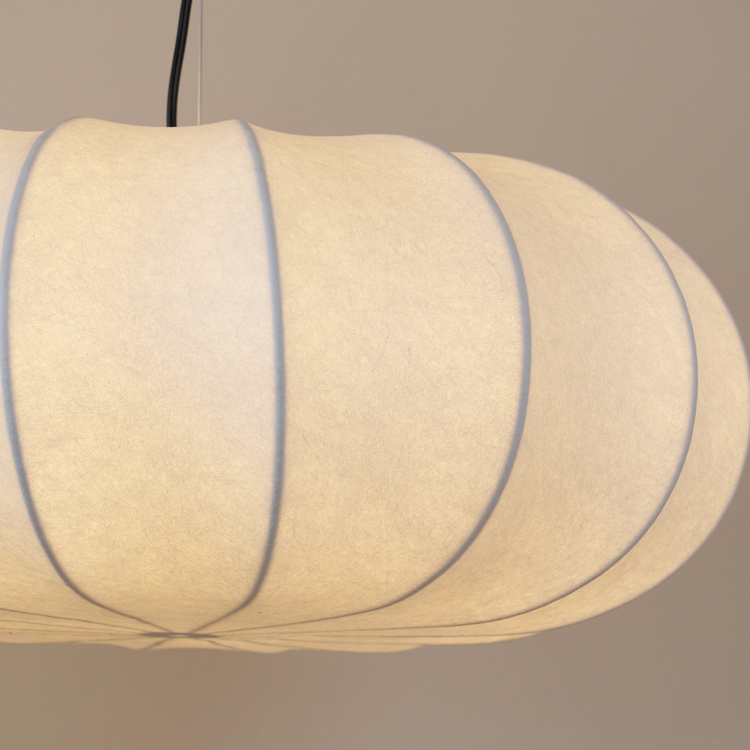 Oblate Silk Pendant Lamp