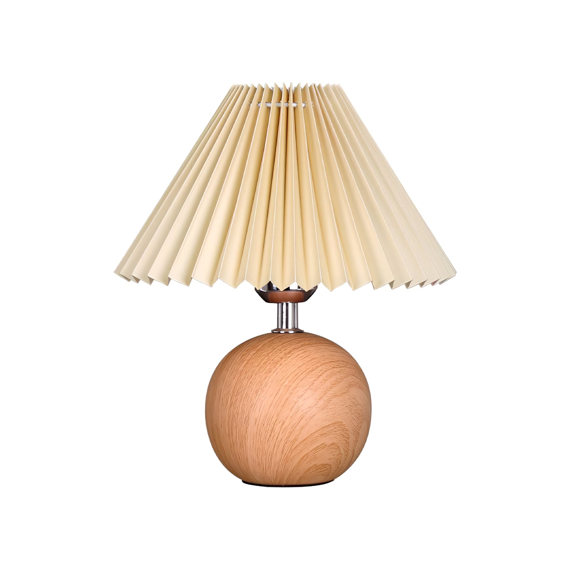 Wooden Pleated Table Lamp